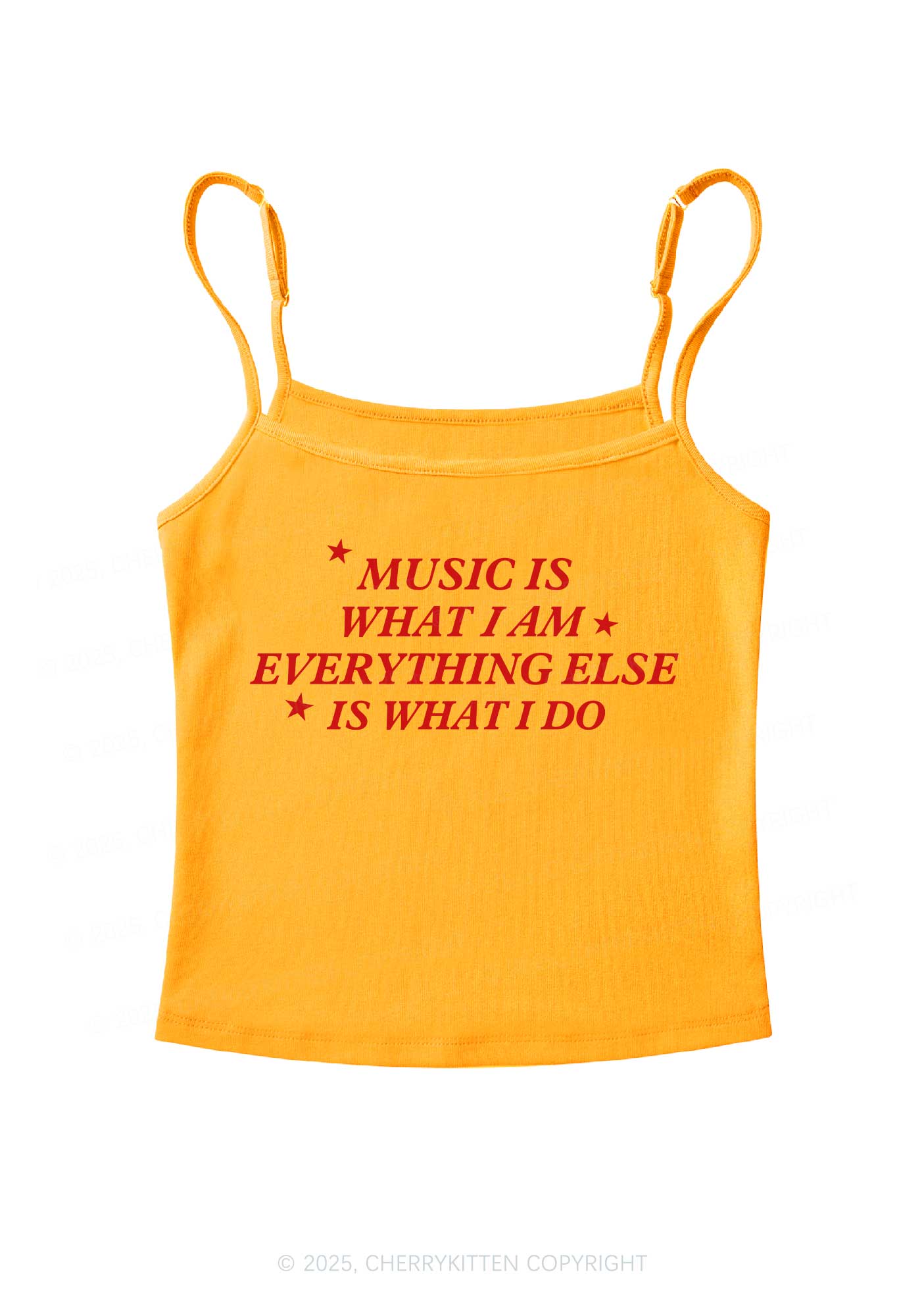 Music Is What I Am Y2K Spaghetti Strap Cami Cherrykitten