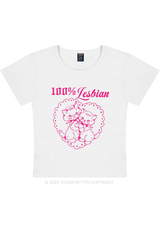 Lesbian Cats Y2K Baby Tee Cherrykitten