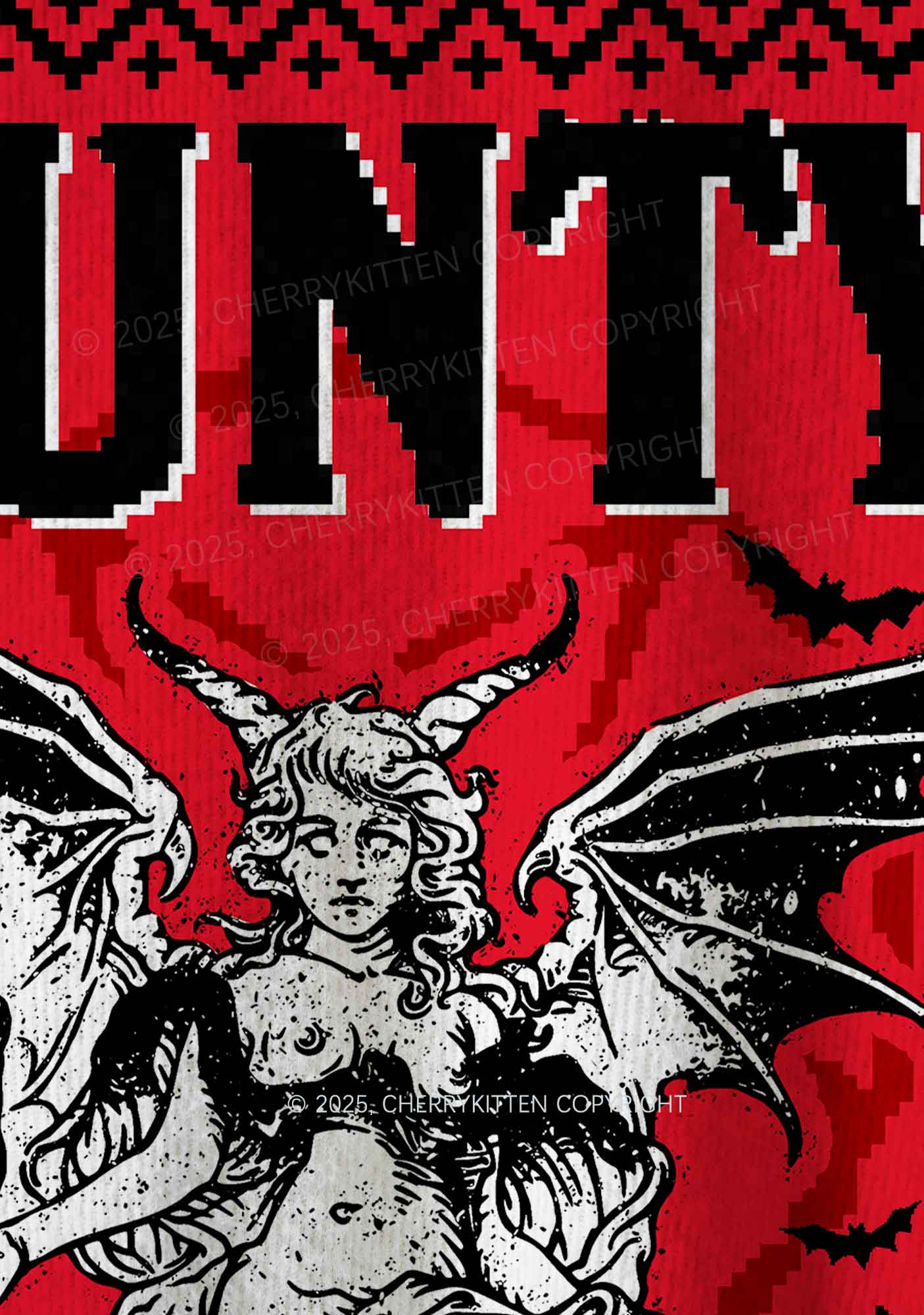Cuntry Angle Y2K Christmas Knit Sweatshirt Cherrykitten