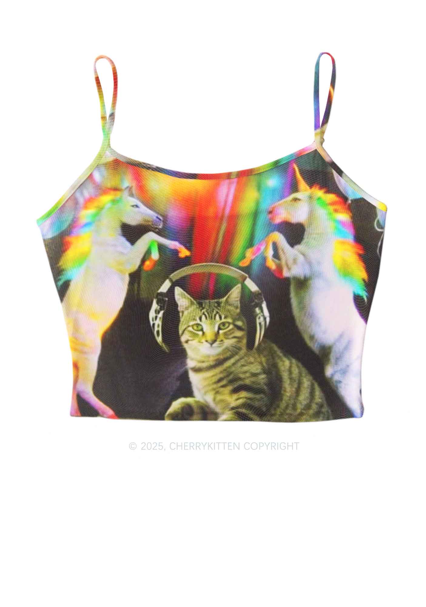 DJ Cat Unicorn Y2K Mesh Cami Tank Cherrykitten