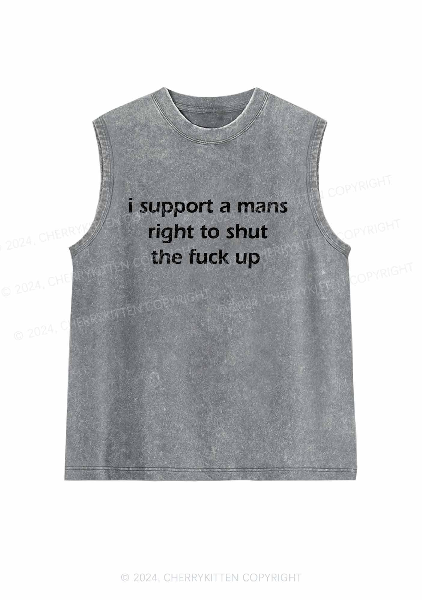 I Support A Mans Right Y2K Washed Tank Cherrykitten