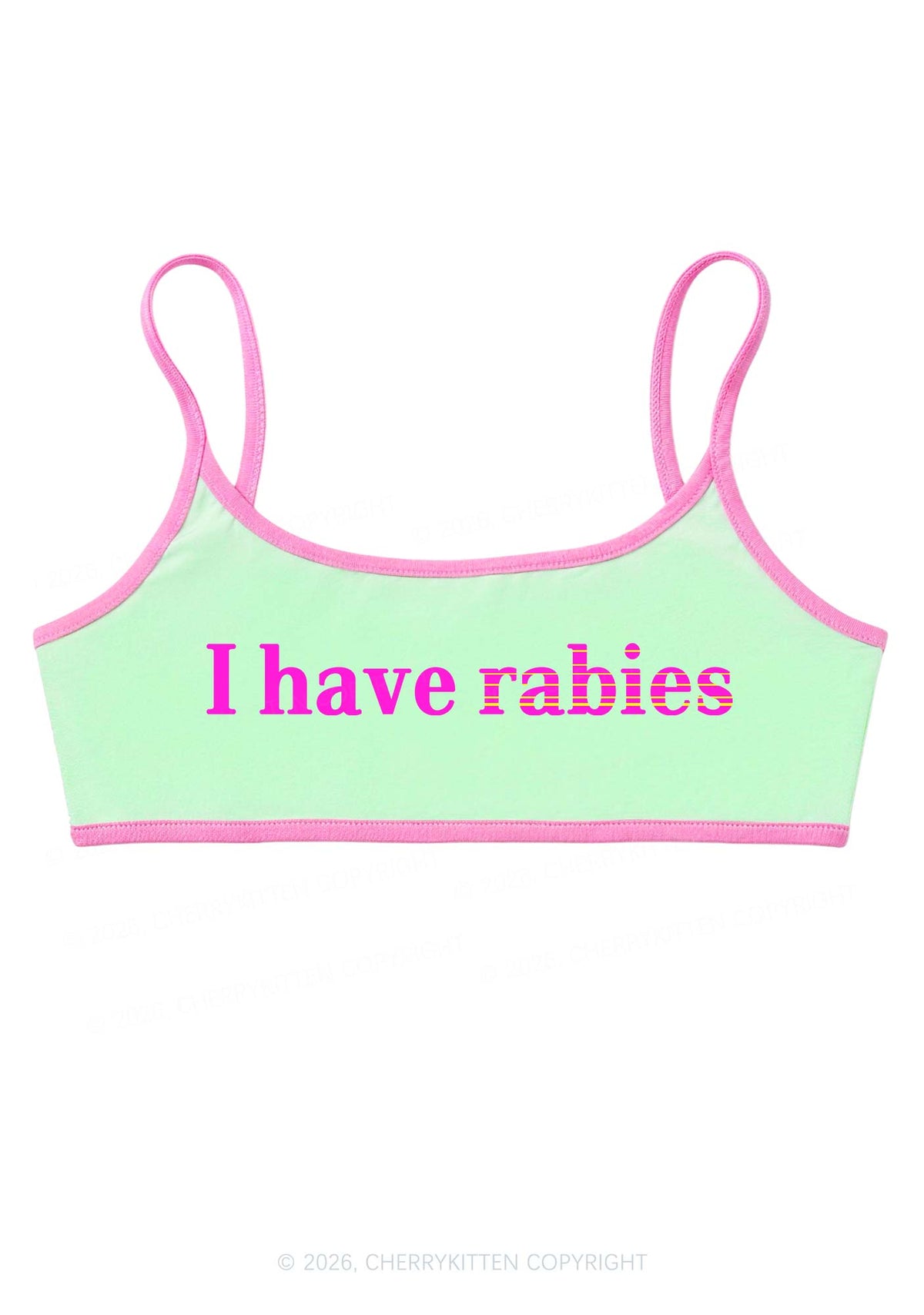 I Have Rabies Y2K Super Crop Cami Cherrykitten