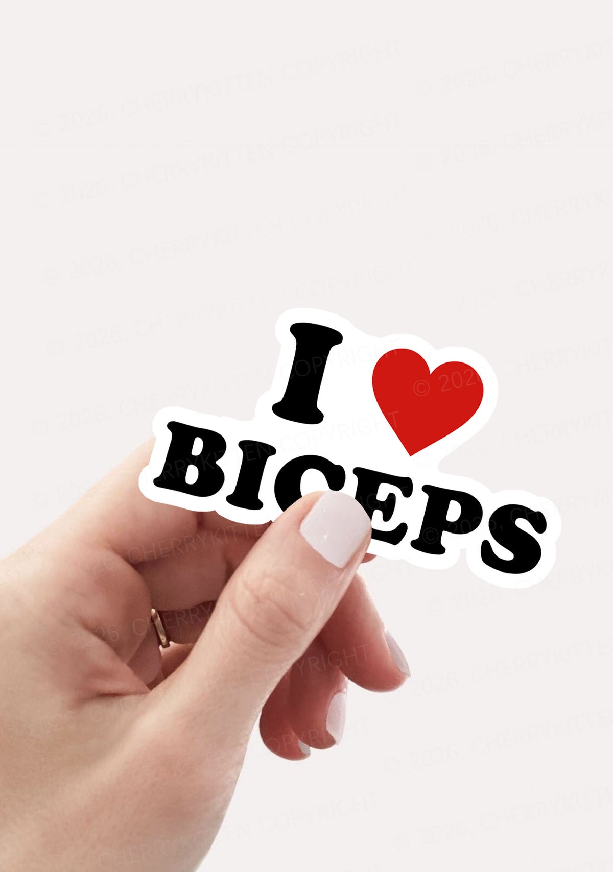 I Love Biceps Y2K Sticker Cherrykitten