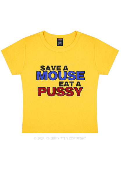 Save A Mouse Y2K Baby Tee Cherrykitten