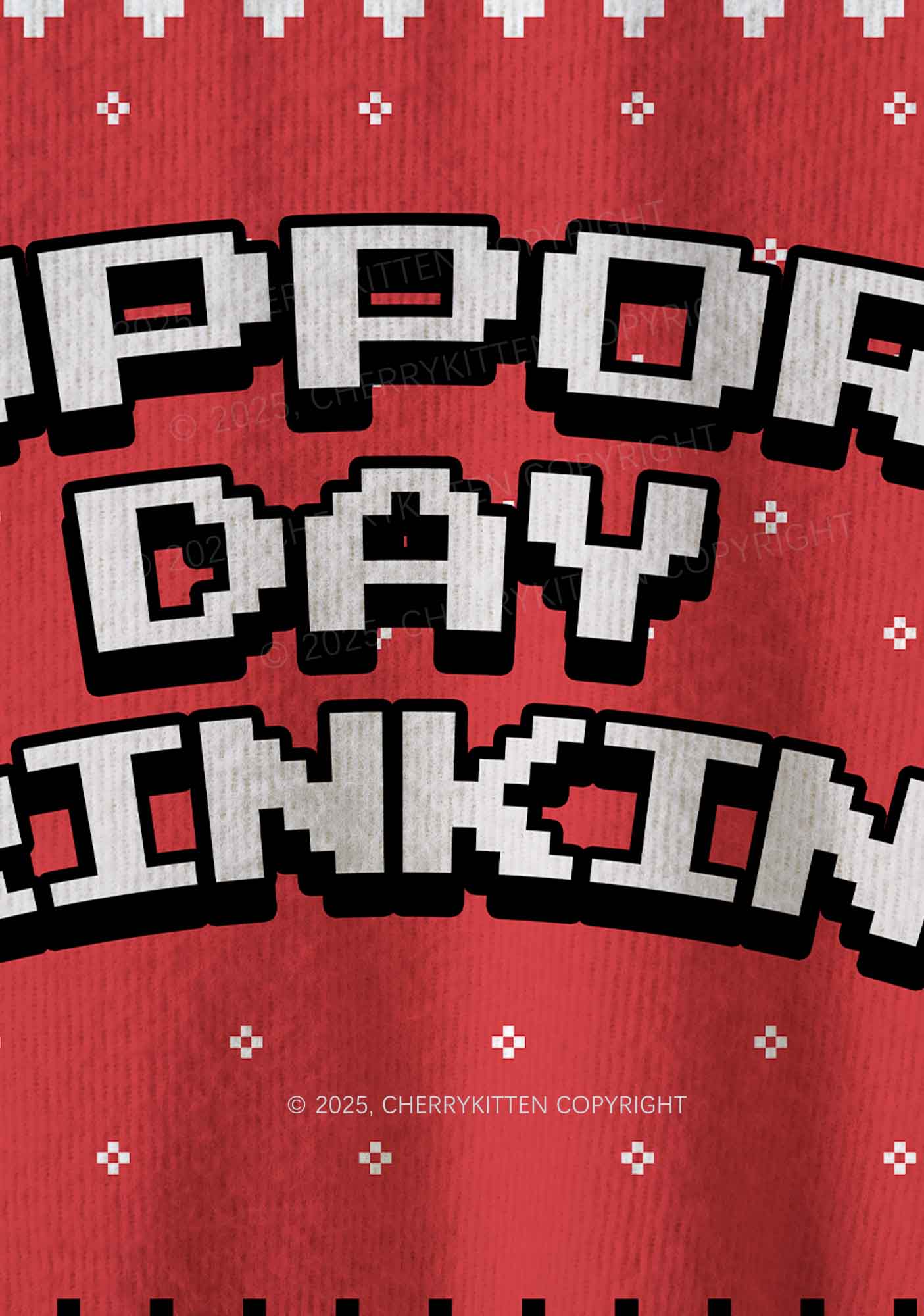 Support Day Drinking Y2K Christmas Knit Sweatshirt Cherrykitten
