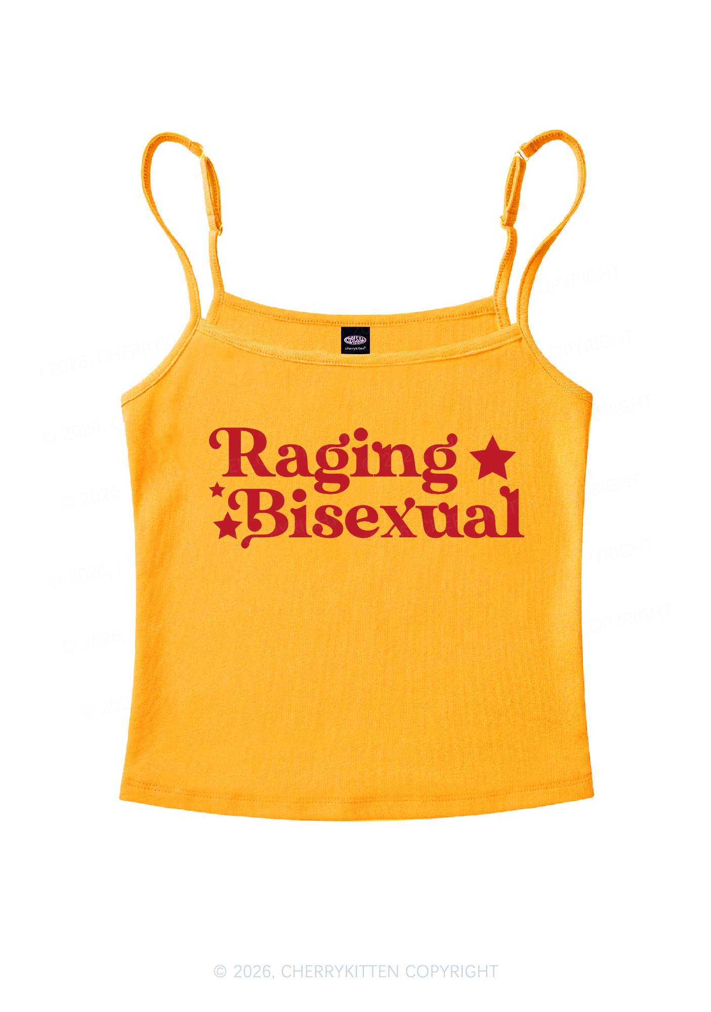 Raging Bisexual Stars Pride Y2K Spaghetti Strap Cami Cherrykitten