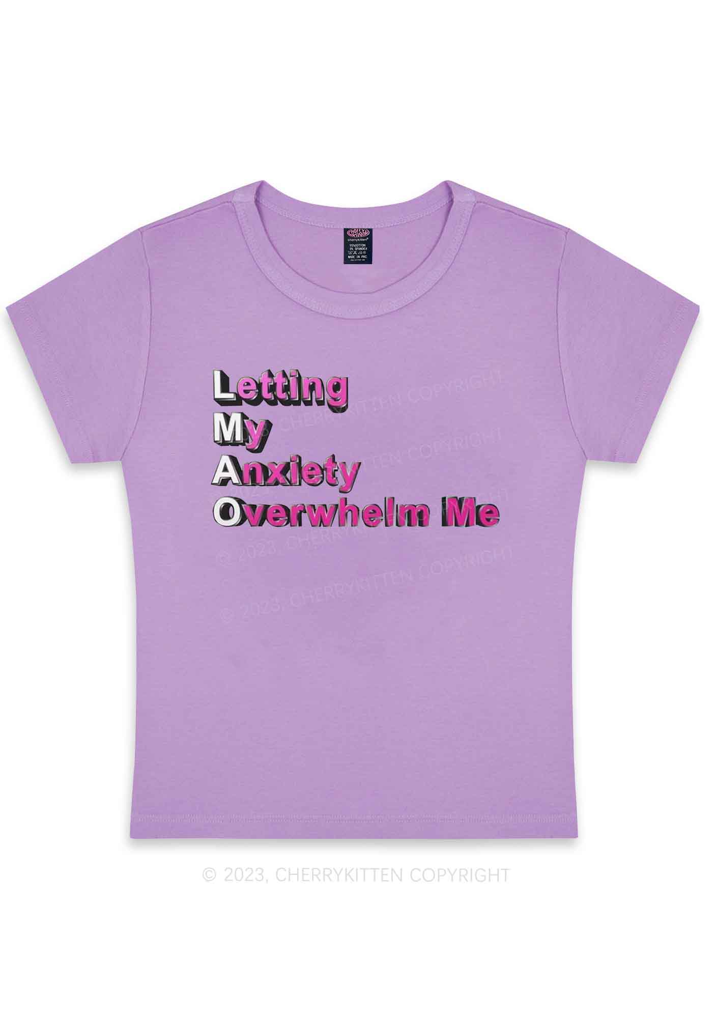 Curvy Letting My Anxiety Overwhelm Me Y2K Baby Tee Cherrykitten