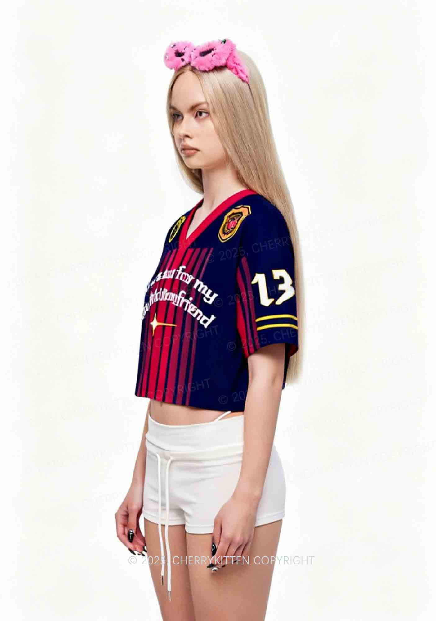 Custom Slxt For My Gay BF Y2K Crop Sport Jersey Shirts Cherrykitten