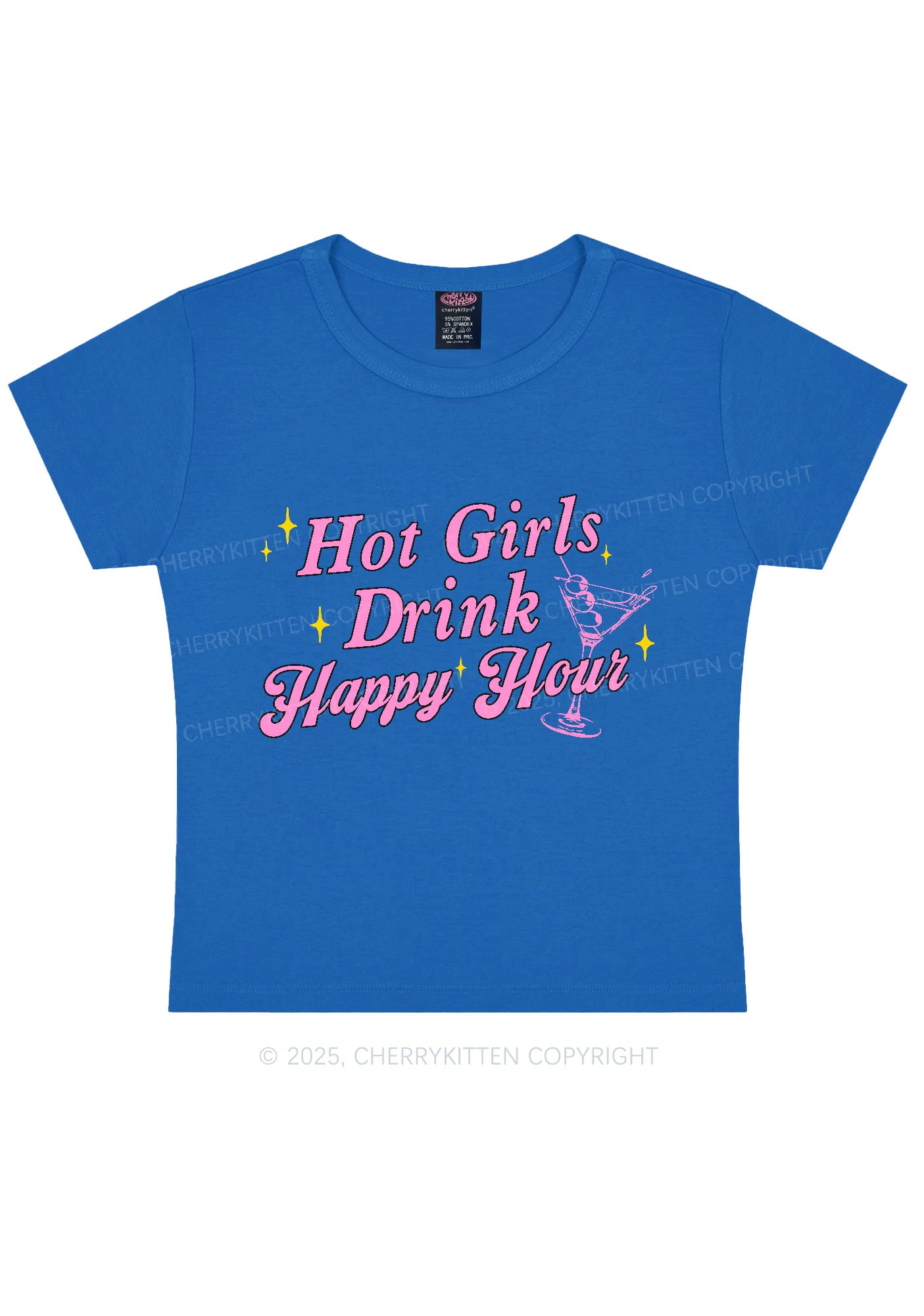 Hot Girls Drink Happy Hour Y2K Baby Tee Cherrykitten