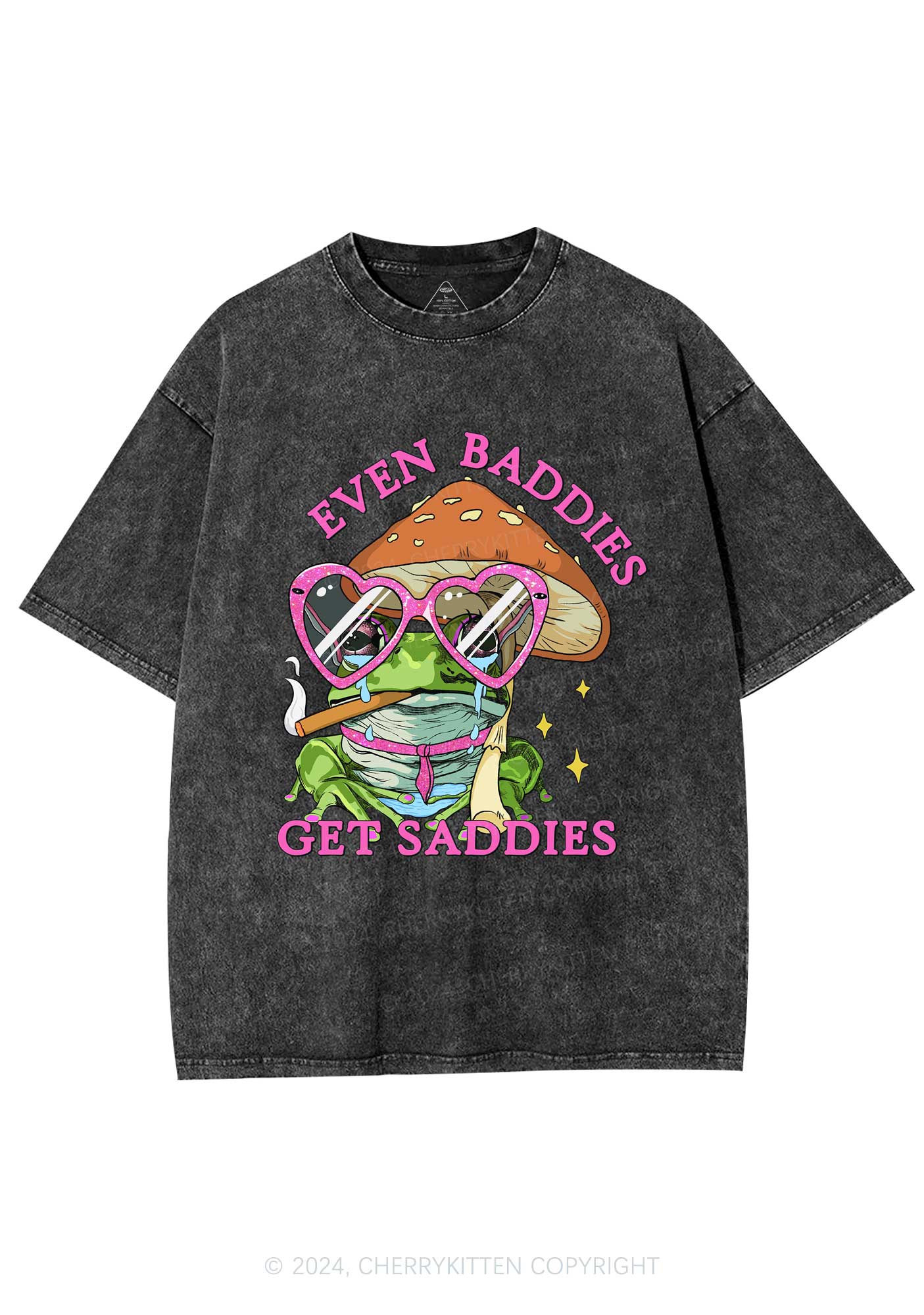 Even Baddies Frog Y2K Washed Tee Cherrykitten