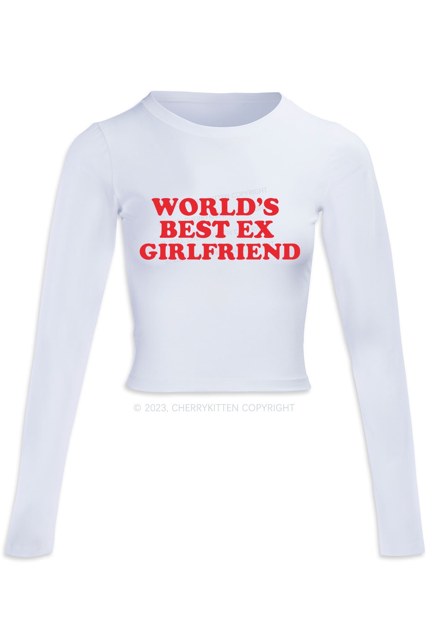 Best Ex Girlfriend Long Sleeve Crop Top Cherrykitten