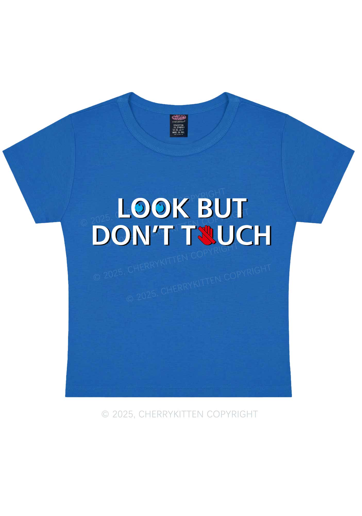 Look Dont Touch Y2K Baby Tee Cherrykitten