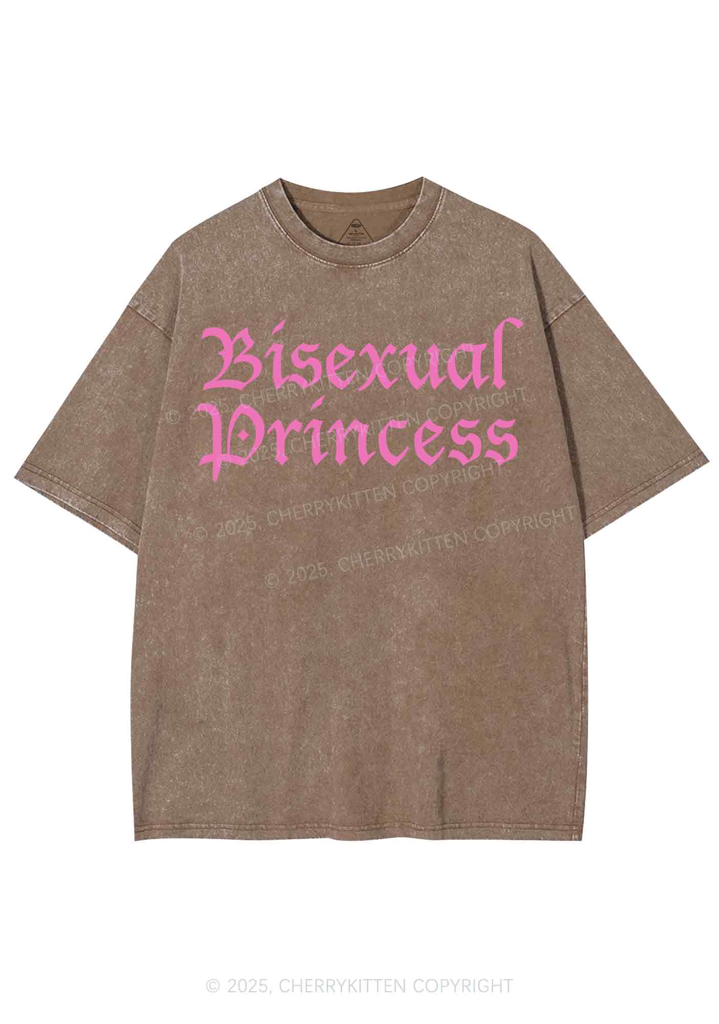 Bisexual Princess Pride Y2K Shirts Washed Tee Cherrykitten