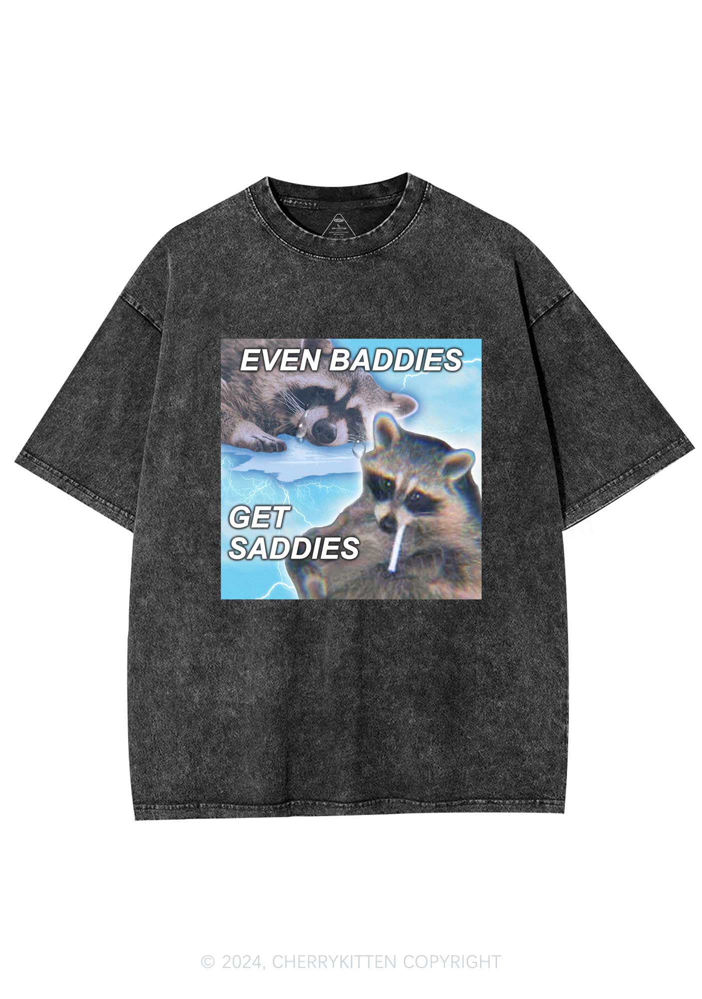 Crying Raccoon Y2K Washed Tee Cherrykitten