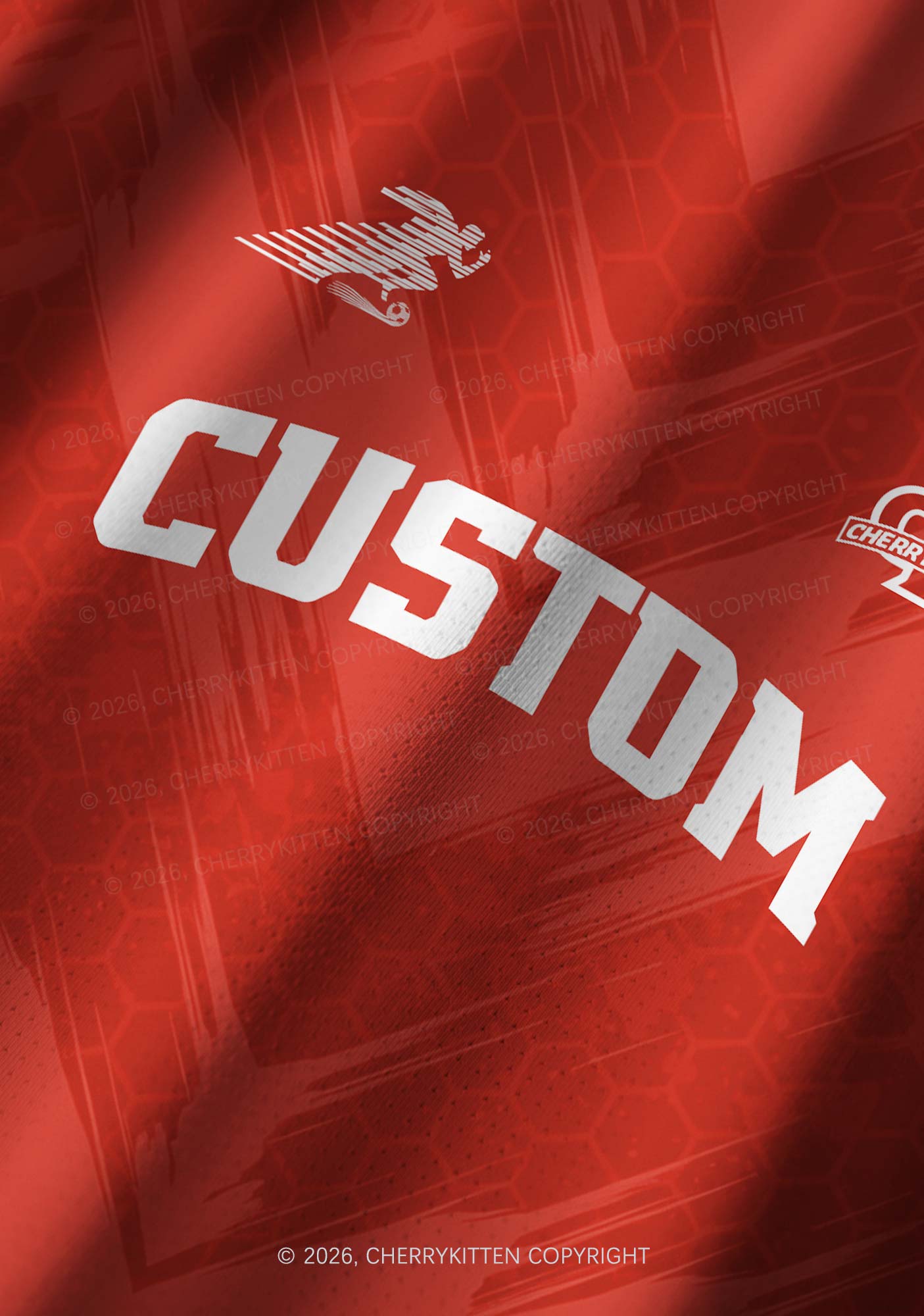 Custom Text Red Green Y2K Football Jersey Shirts Cherrykitten