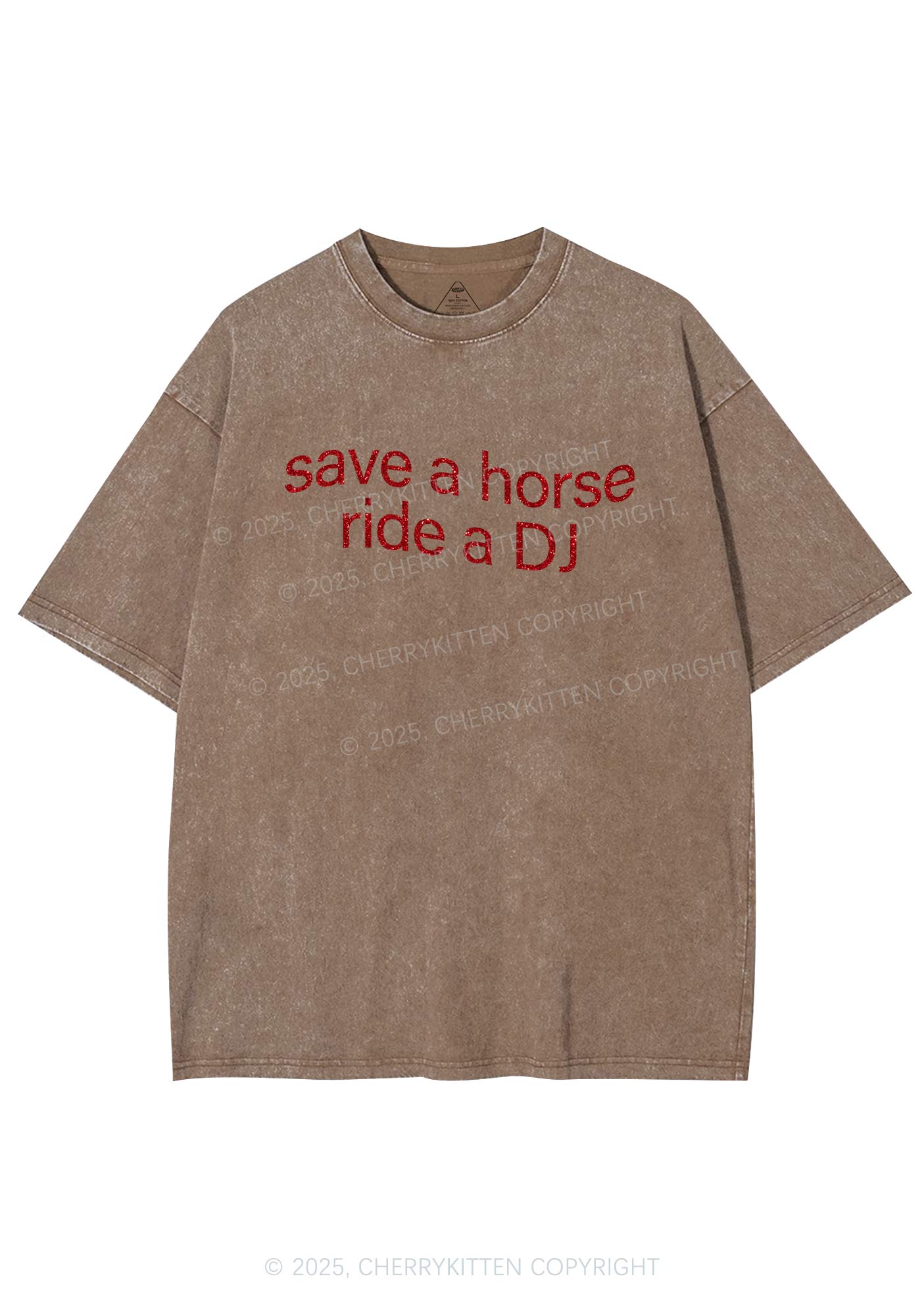 Glitter Ride A DJ Y2K Shirts Washed Tee Cherrykitten