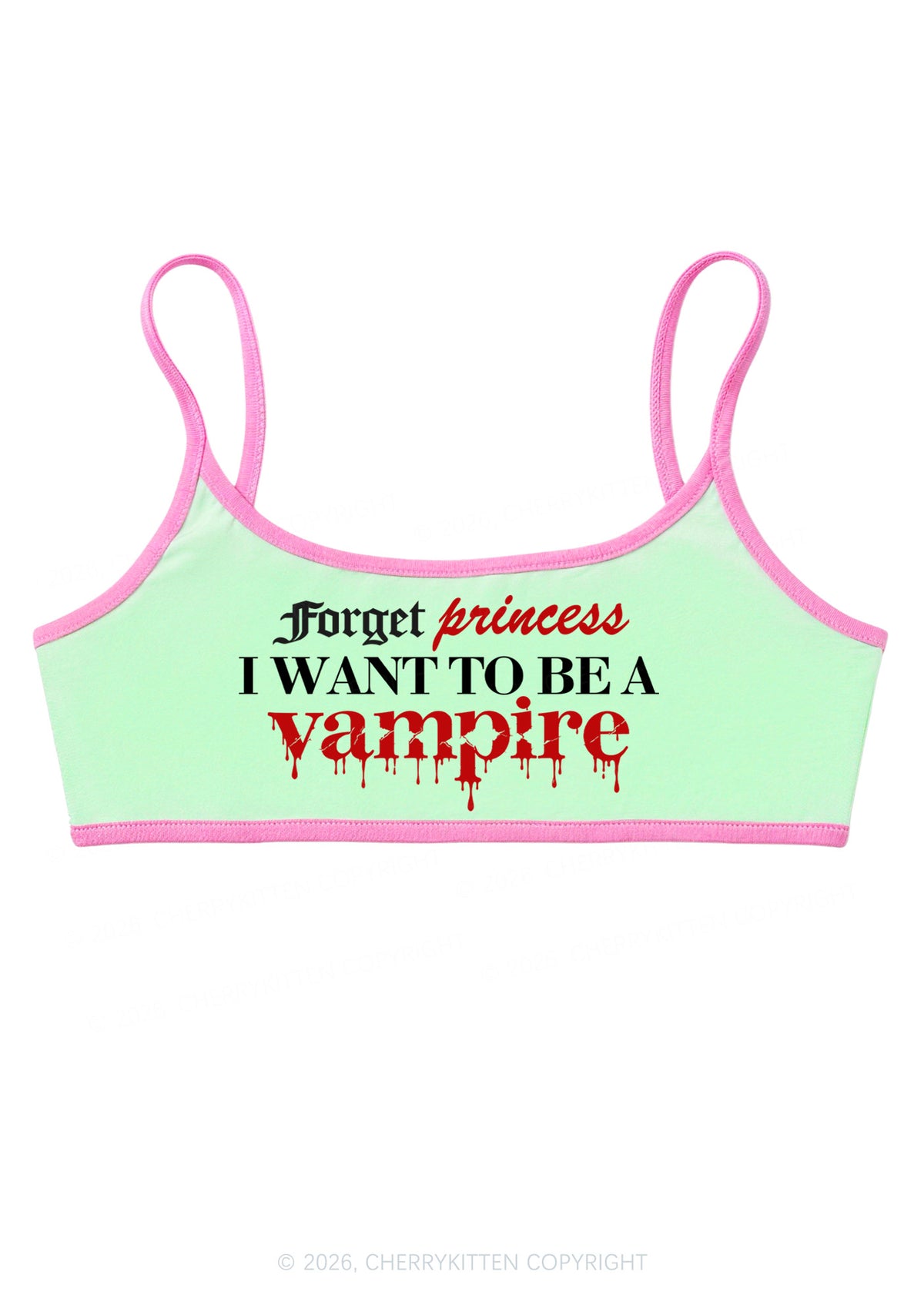 Halloween Want To Be Vampire Y2K Super Crop Cami Cherrykitten