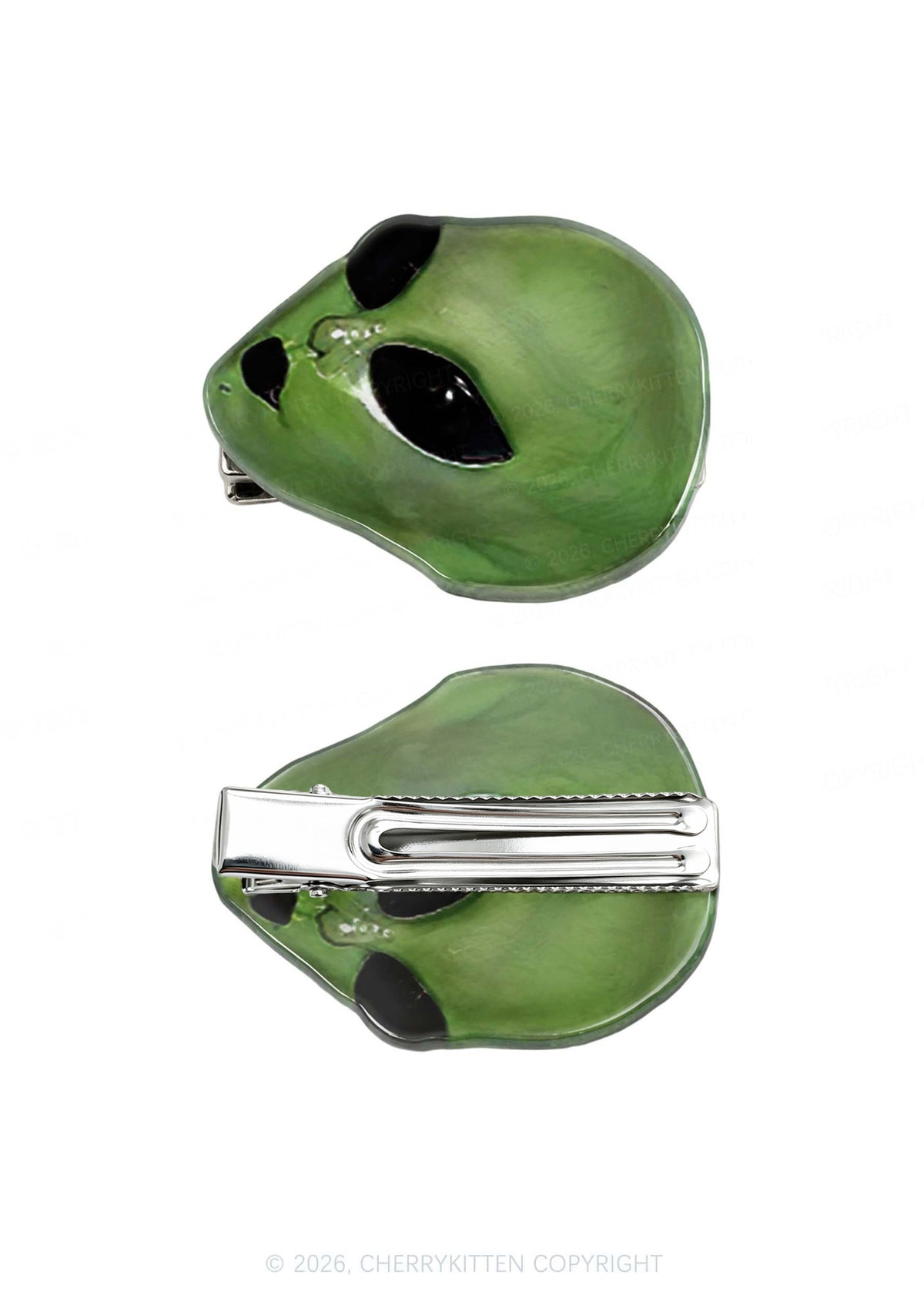 Halloween Alien Head Y2K Acrylic Duckbill Hair Clips Cherrykitten