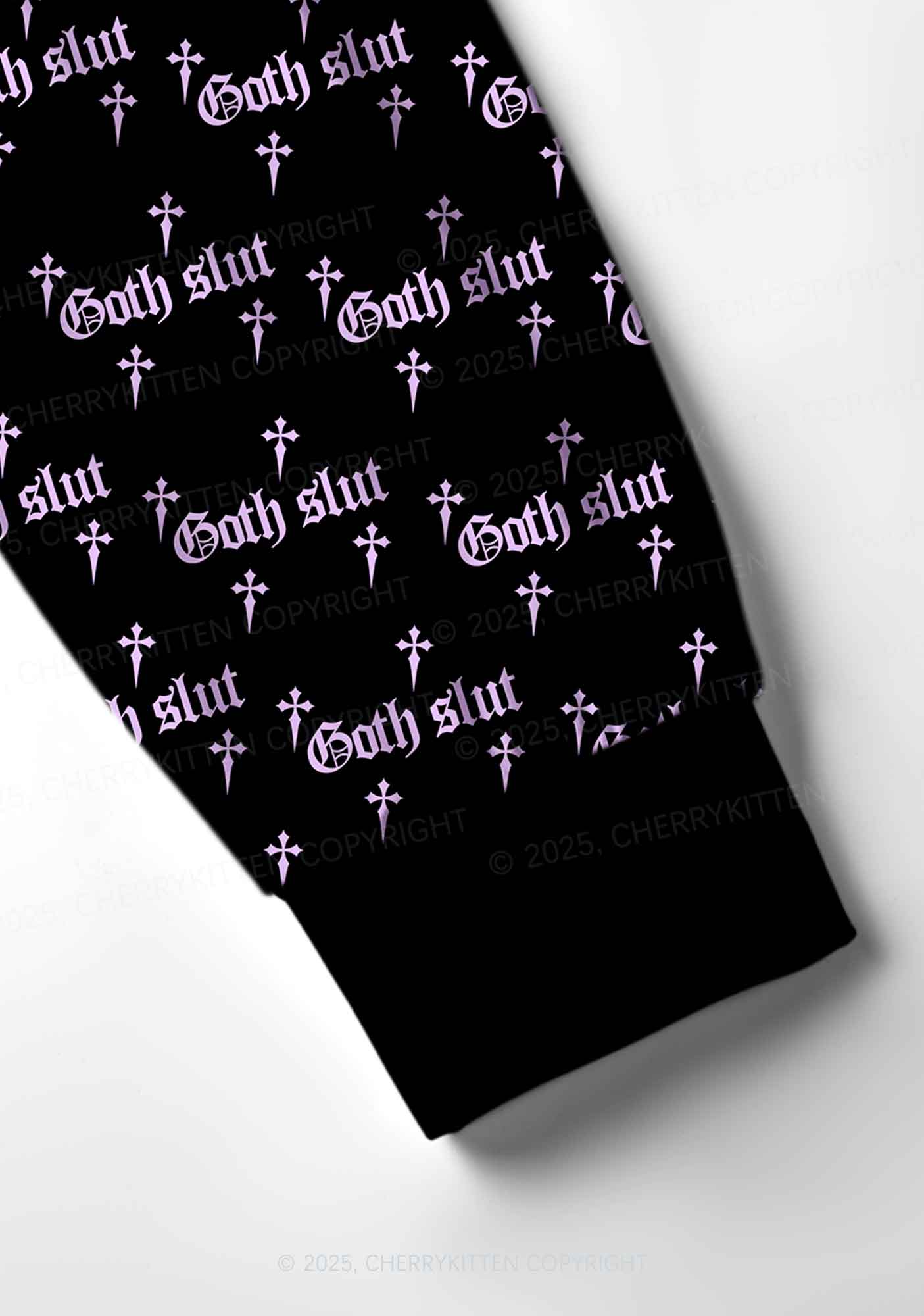 Halloween Pink Goth Slxt Y2K Print Long Sleeve Pajama Set Cherrykitten