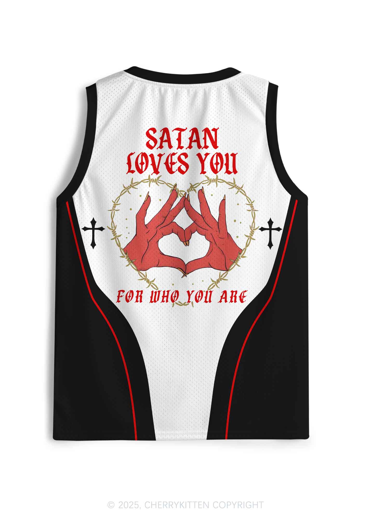 Halloween Custom Satan Loves Y2K Sport Jersey Tank Cherrykitten