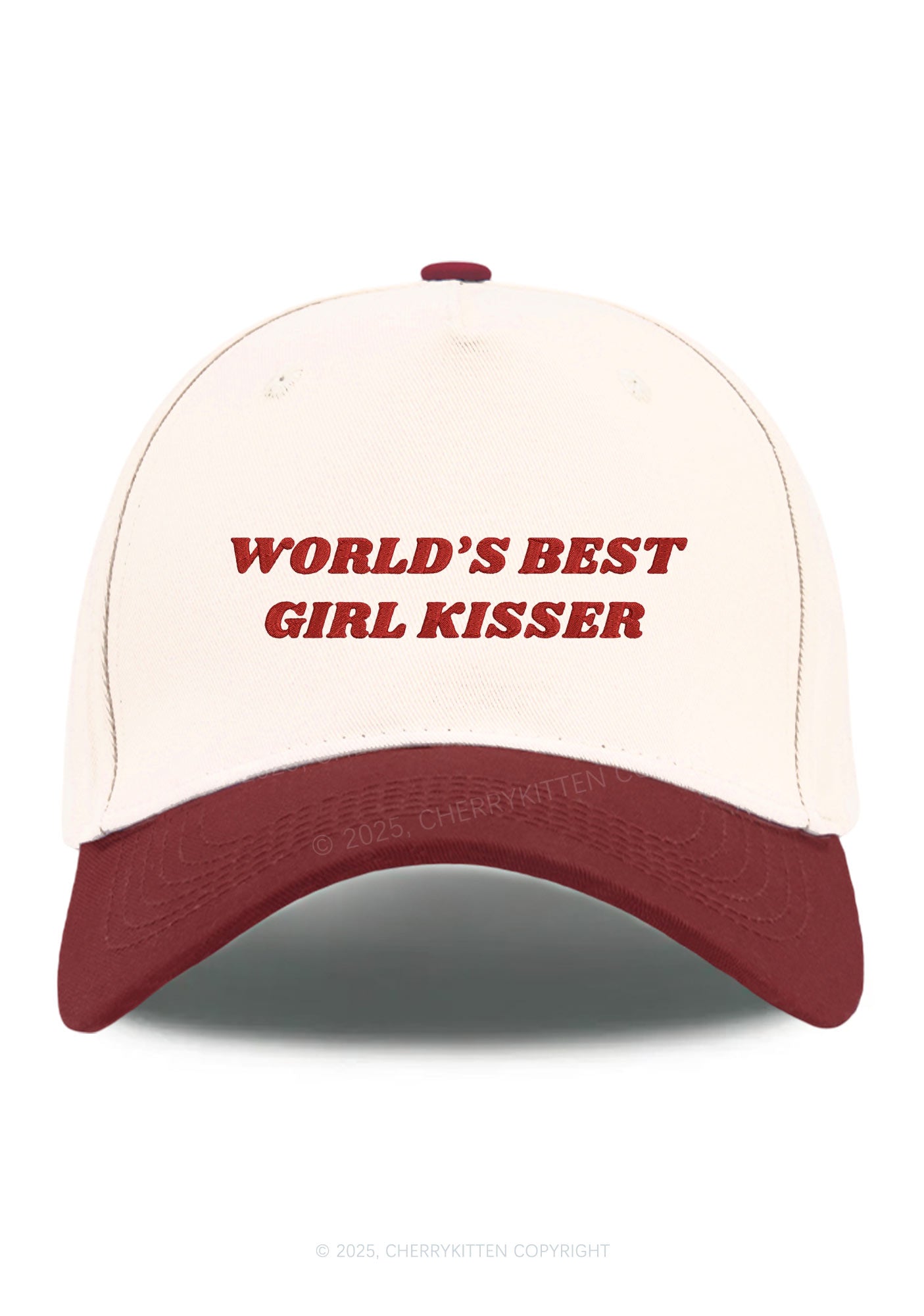 Embroidered Best Girl Kisser Pride Y2K Color Block Baseball Cap Cherrykitten