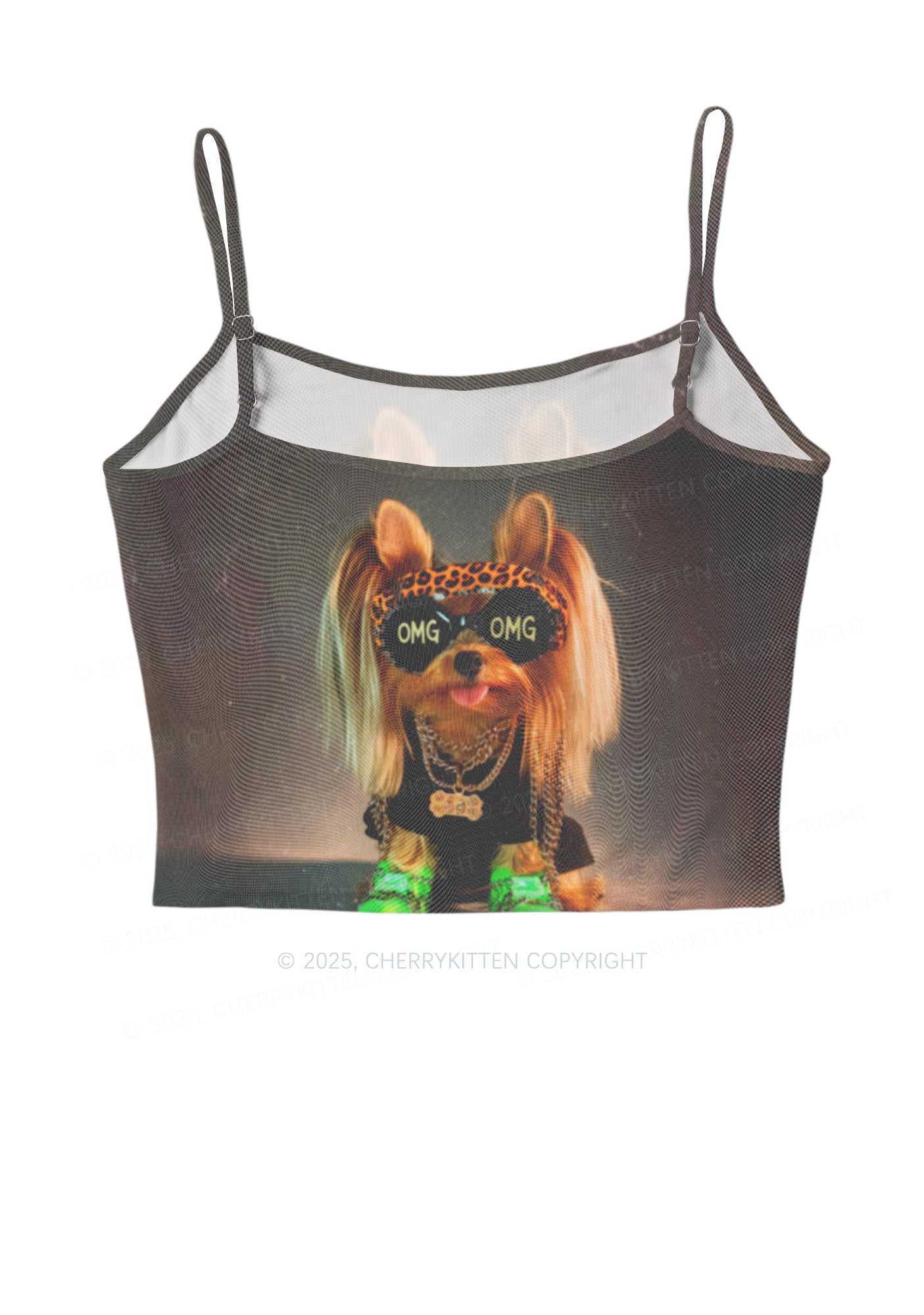 OMG Doggy Y2K Mesh Cami Tank Cherrykitten