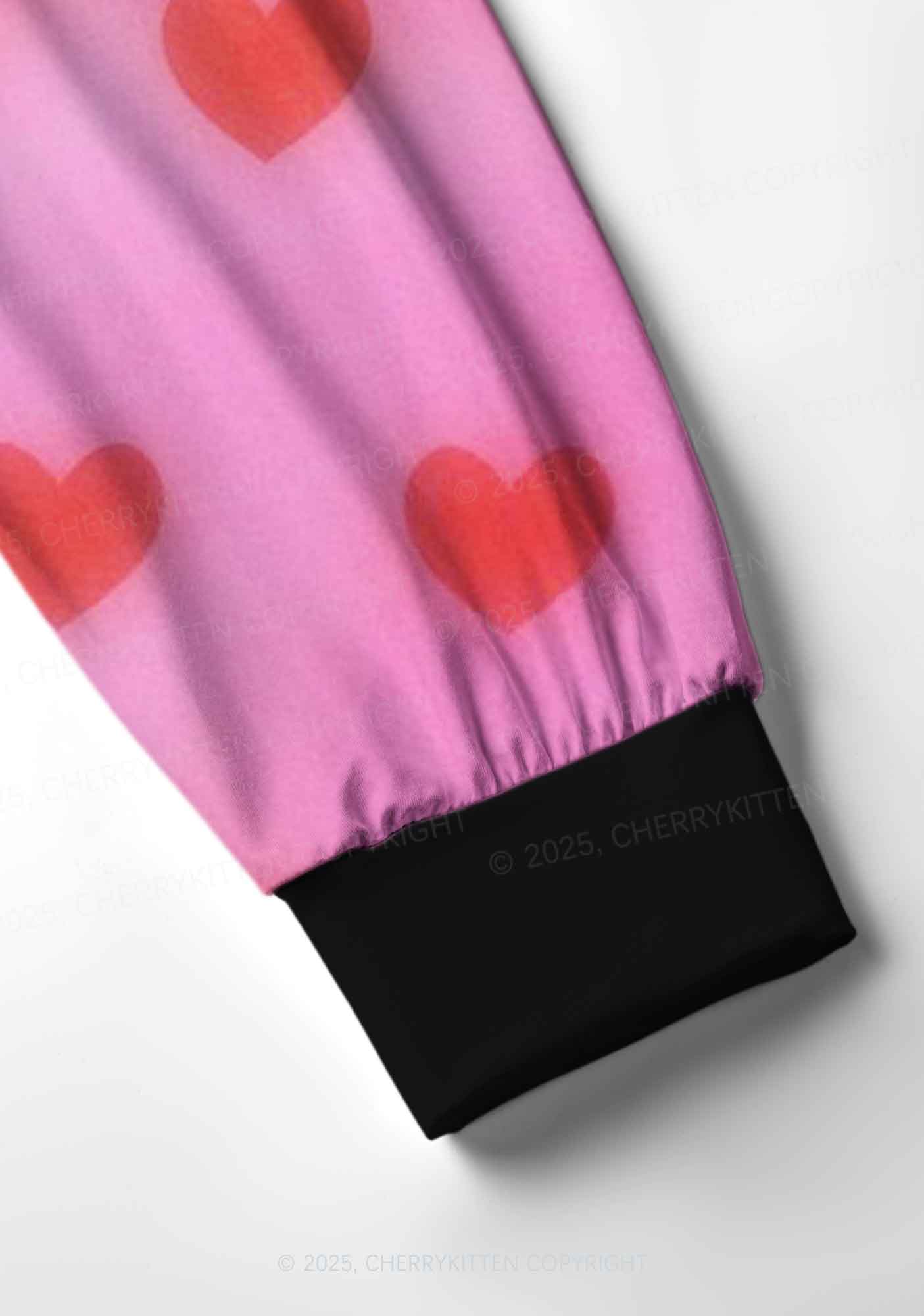 Shiny Love Y2K Print Long Sleeve Pajama Set Cherrykitten
