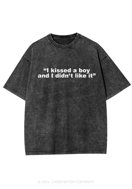 I Kissed A Boy And I Didn't Like It Y2K Washed Tee Cherrykitten