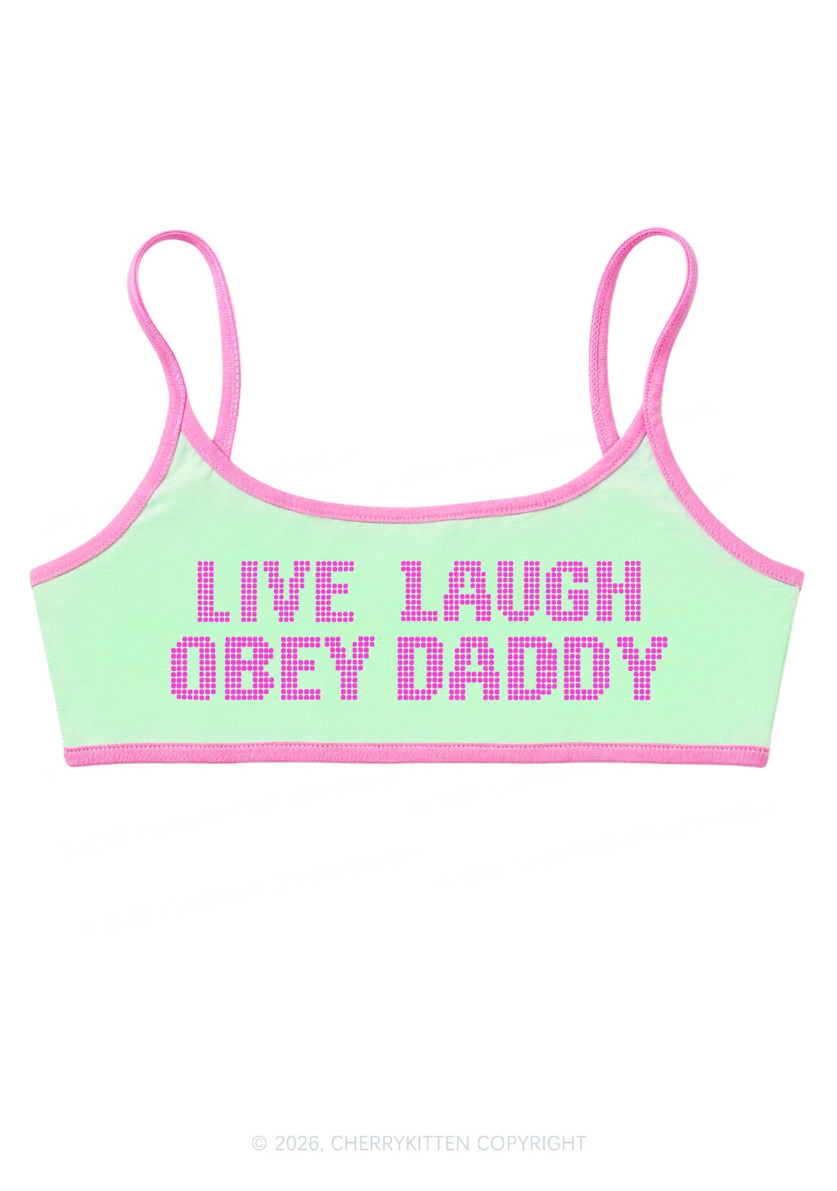 Live Laugh Obey Daddy Y2K Super Crop Cami Cherrykitten