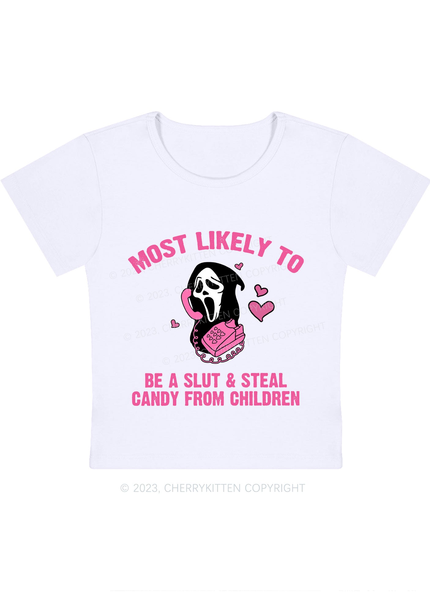 Most Likely 12 Pink Designs Halloween Baby Tee Cherrykitten