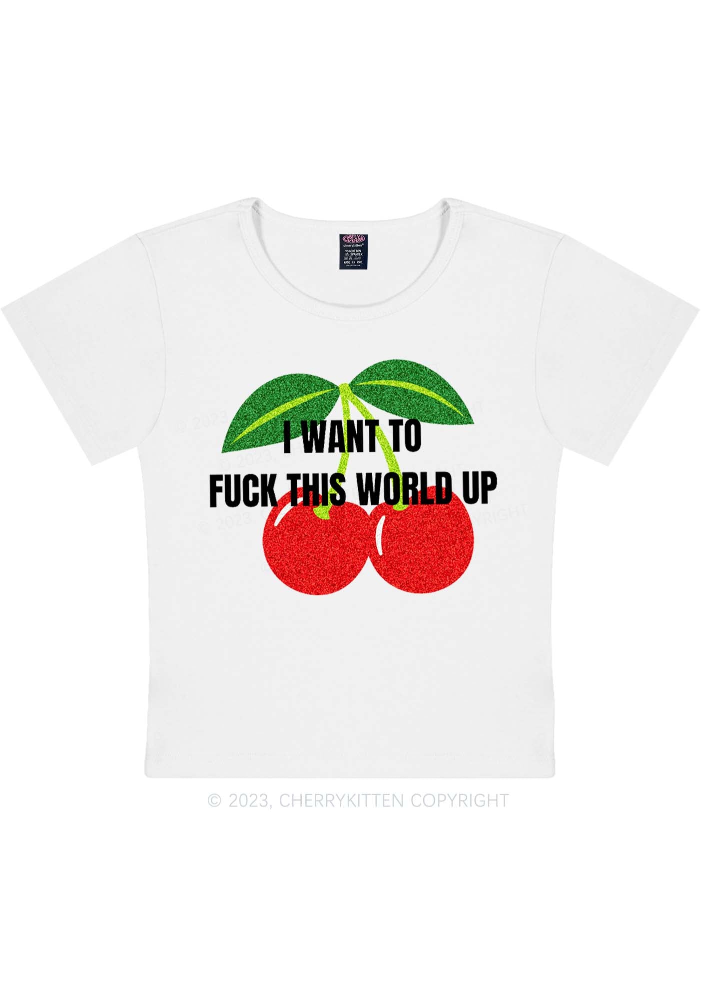 Curvy Fxxk This World Up Y2K Baby Tee Cherrykitten