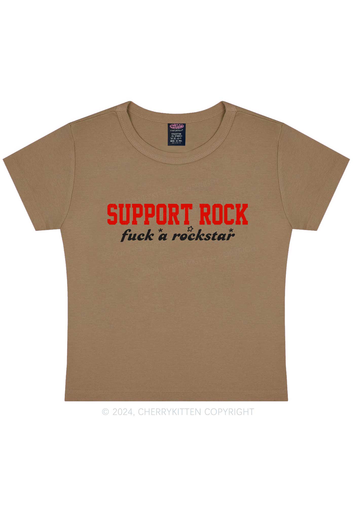 Support Rock Y2K Baby Tee Cherrykitten