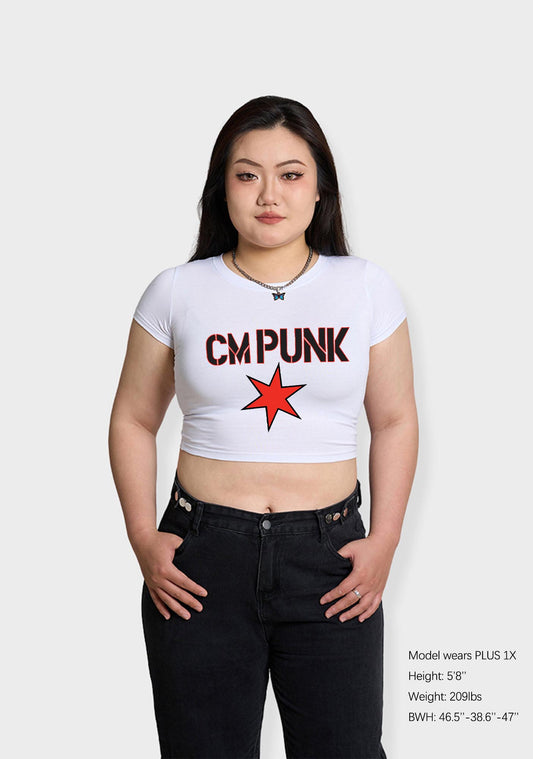 Curvy CM Punk Star Baby Tee