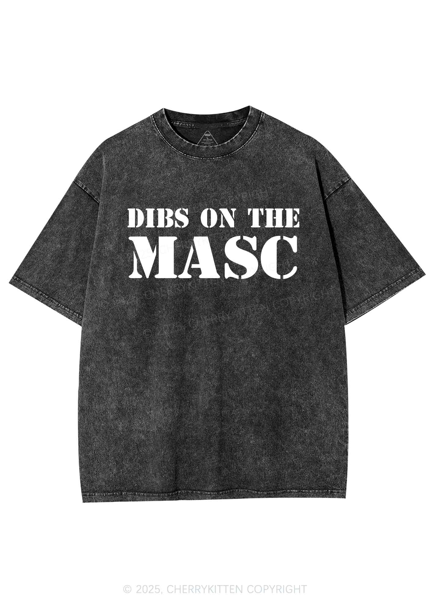Dibs On The Masc Pride Y2K Shirts Washed Tee Cherrykitten