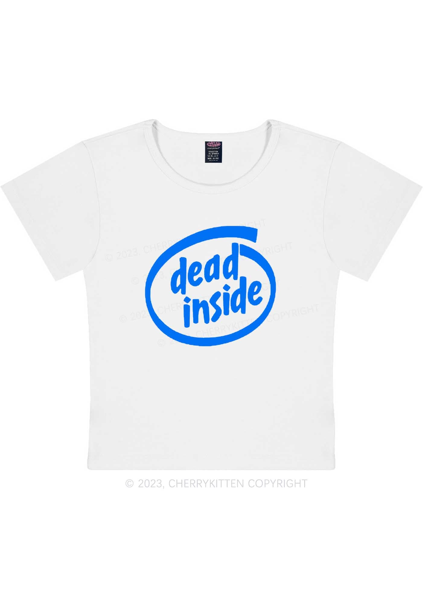 Curvy Dead Inside Y2K Baby Tee Cherrykitten