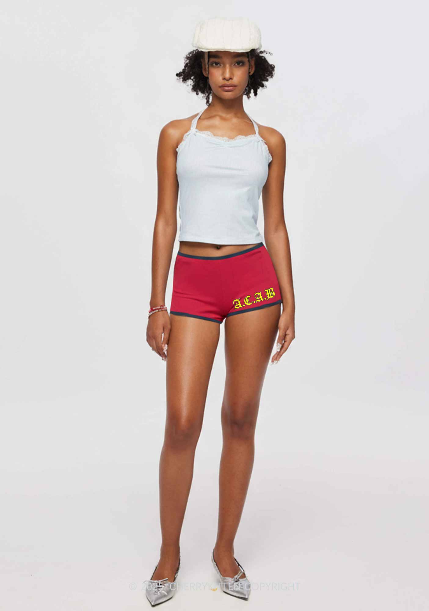 ACAB Cats Y2K Booty Shorts Cherrykitten