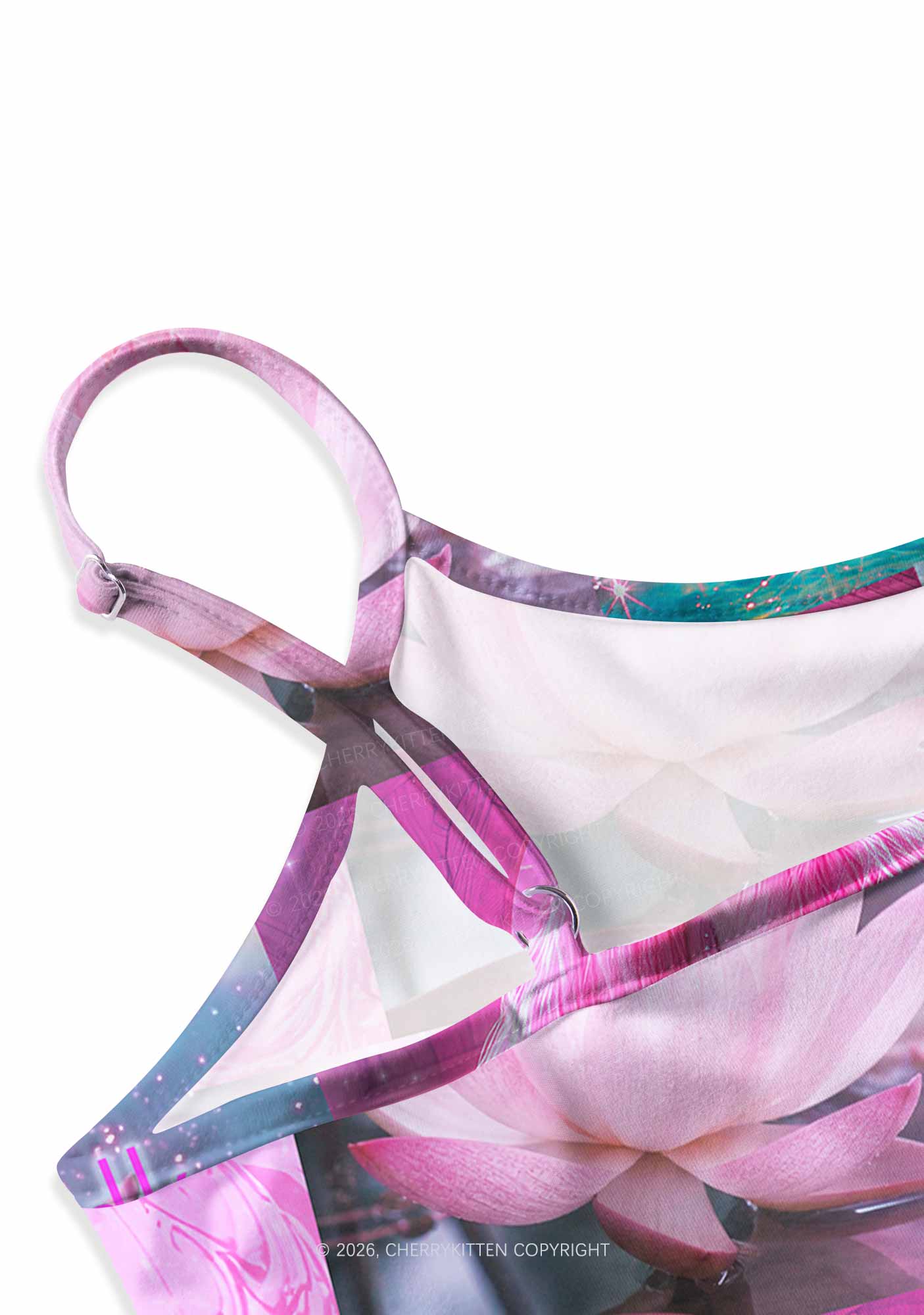 Pink Unicorn Collage Art Y2K Print Slip Dress Cherrykitten