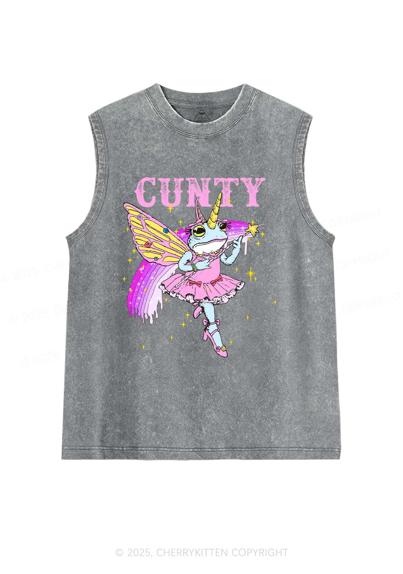 Cxxty Fairy Frog Y2K Washed Muscle Tank Cherrykitten