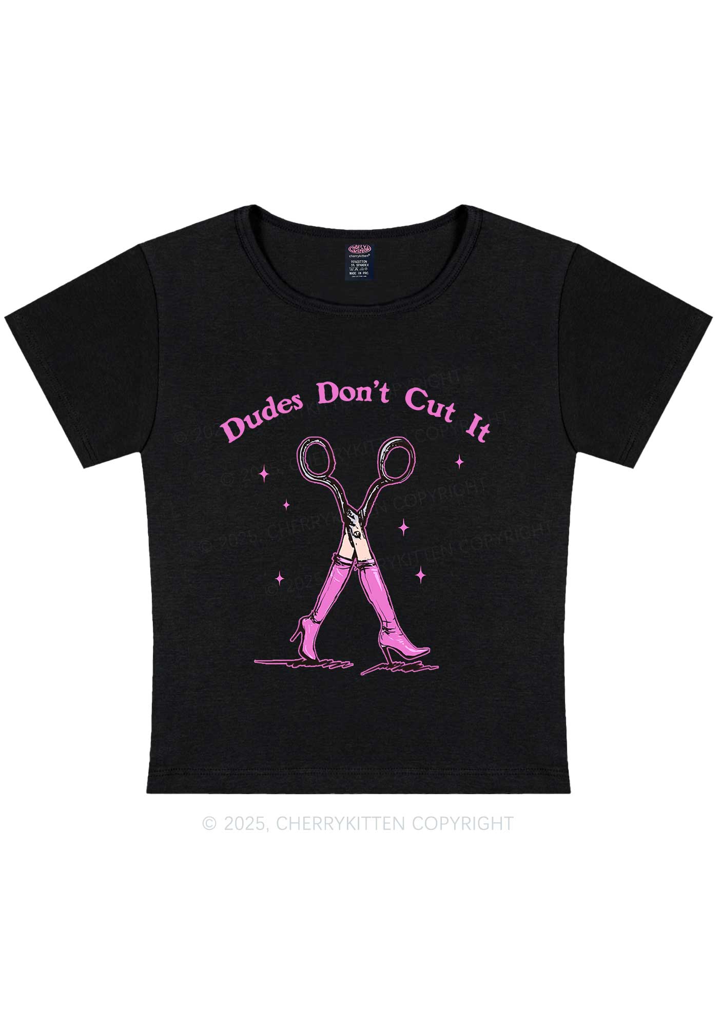 Dudes Dont Cut It Y2K Baby Tee Cherrykitten