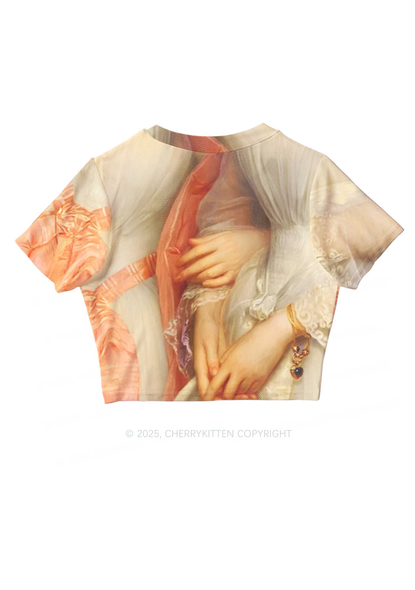 Sapphic Hands Pride Y2K Mesh Crop Top Cherrykitten