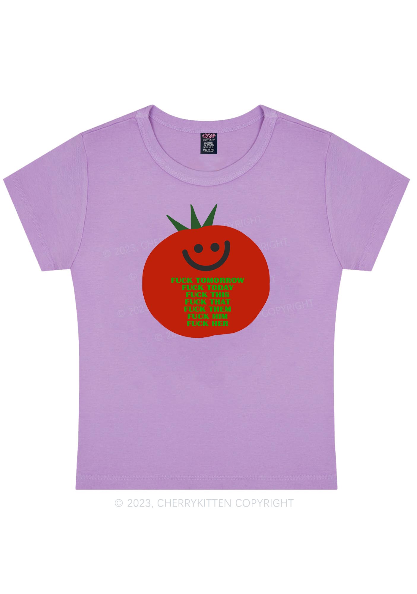 Curvy Fxxk Tomorrow Y2K Baby Tee Cherrykitten