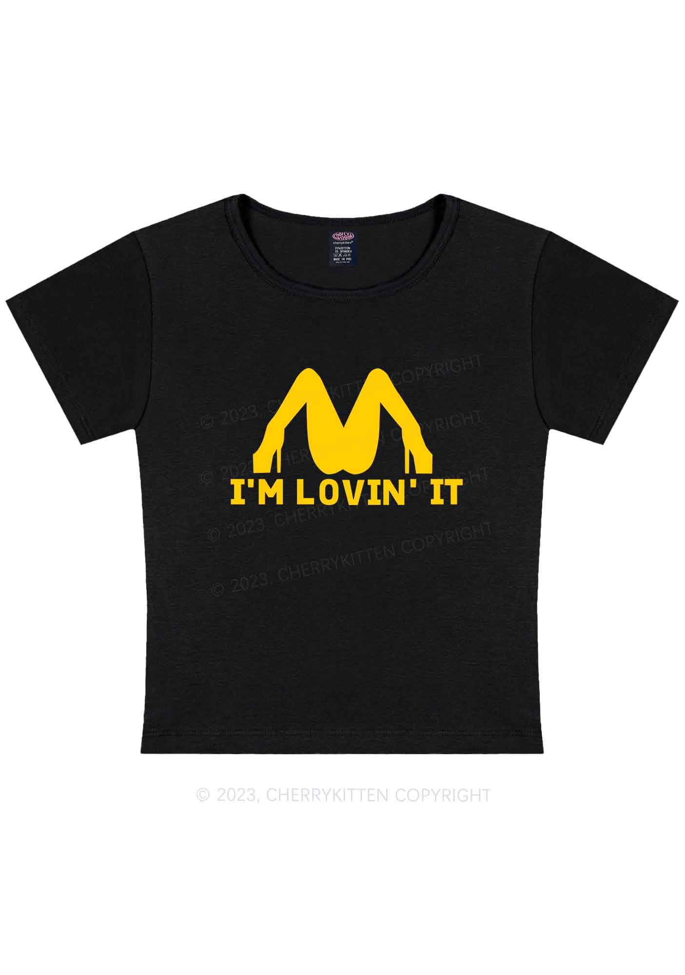 Curvy I'm Loving It Y2K Baby Tee Cherrykitten