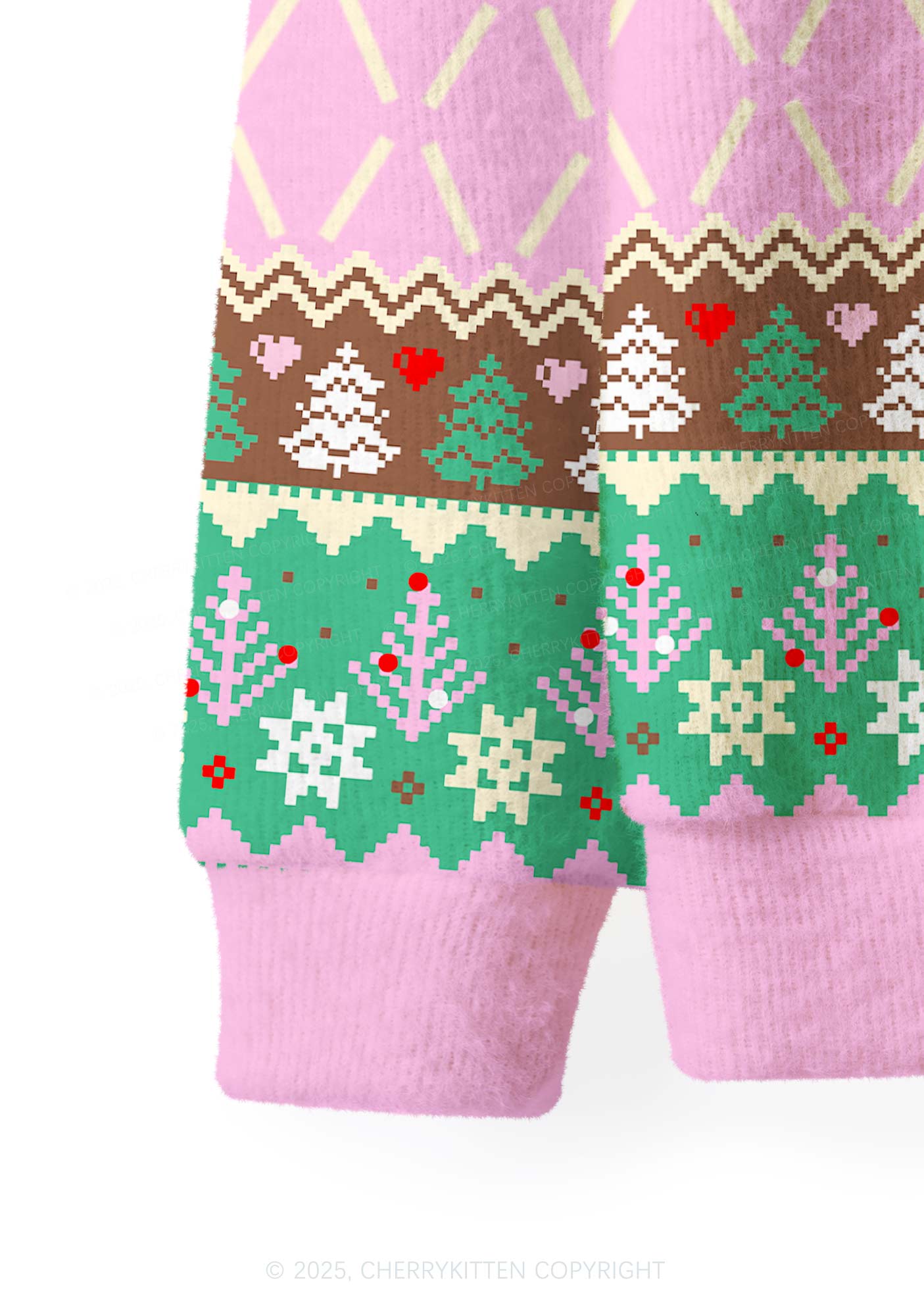 What Tree Y2K Christmas Cardigan Knit Sweatshirt Cherrykitten