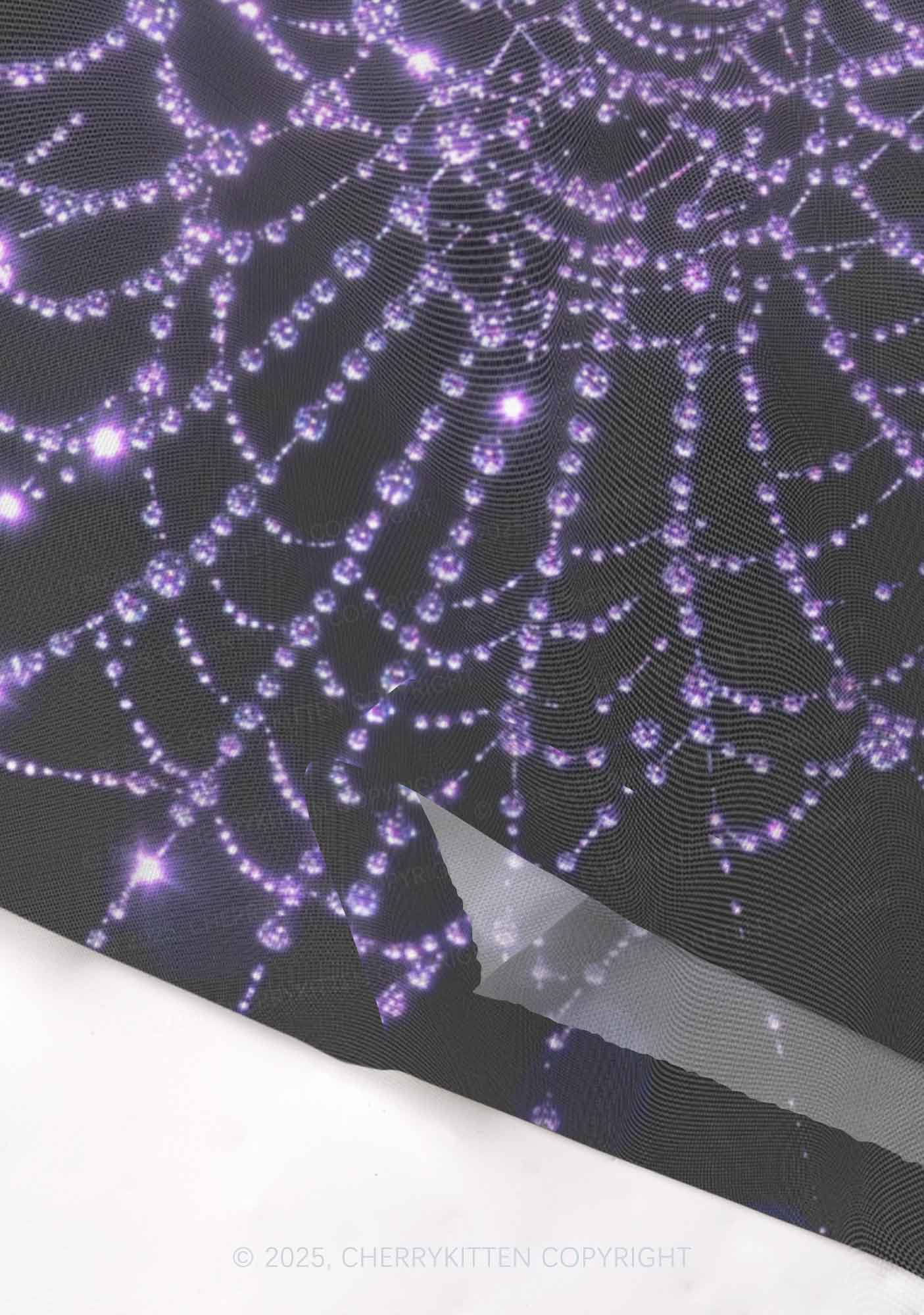 Glistening Spiderweb Y2K Mesh Cami Tank Cherrykitten