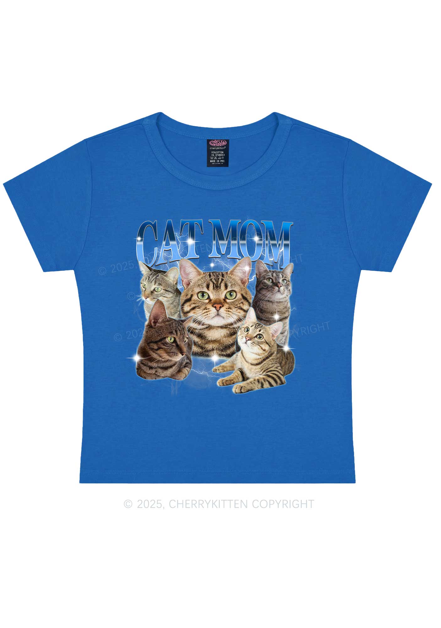 Custom Photo Cat Mom Y2K Baby Tee Cherrykitten