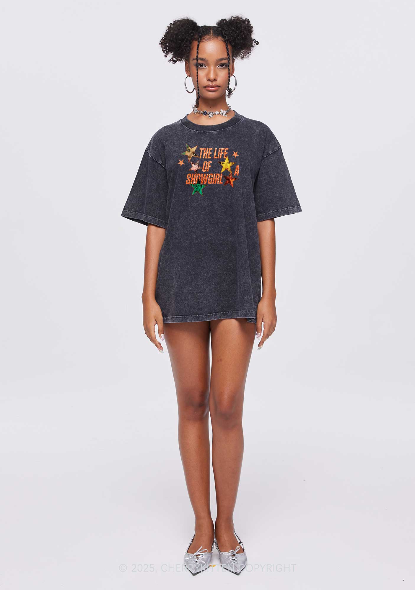 Star TS Photo Y2K Shirts Washed Tee Cherrykitten