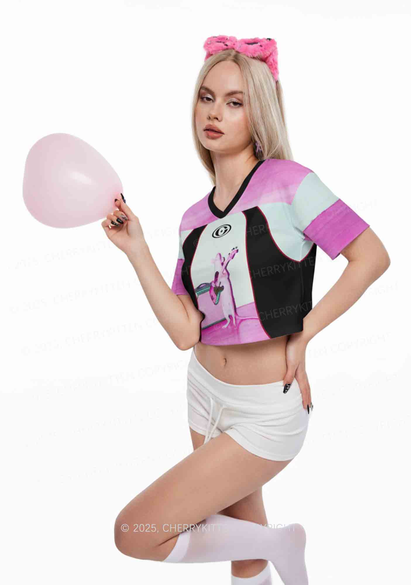 Custom Rat Guitarist Y2K Crop Sport Jersey Shirts Cherrykitten