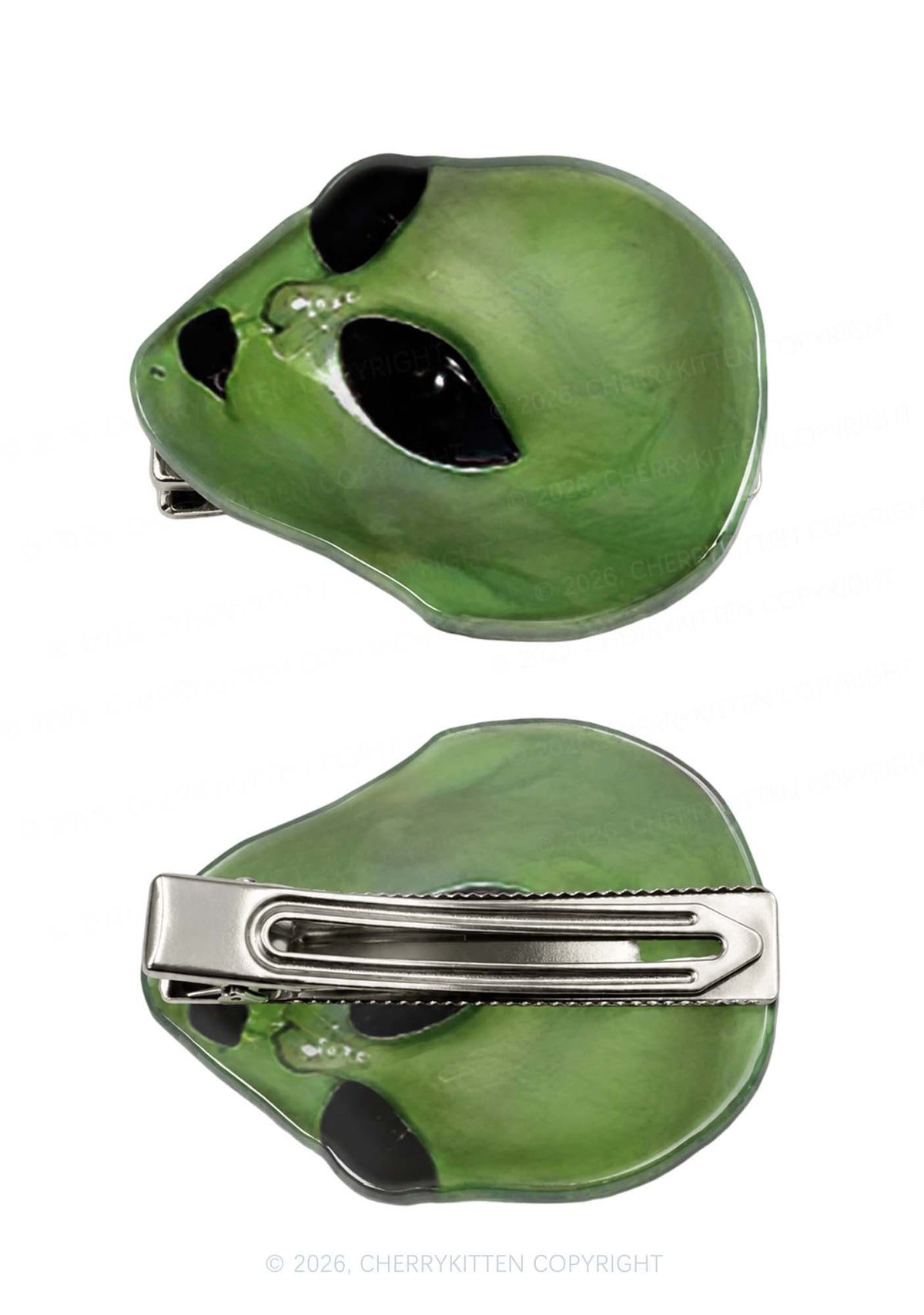 Halloween Alien Head Y2K Acrylic Duckbill Hair Clips Cherrykitten