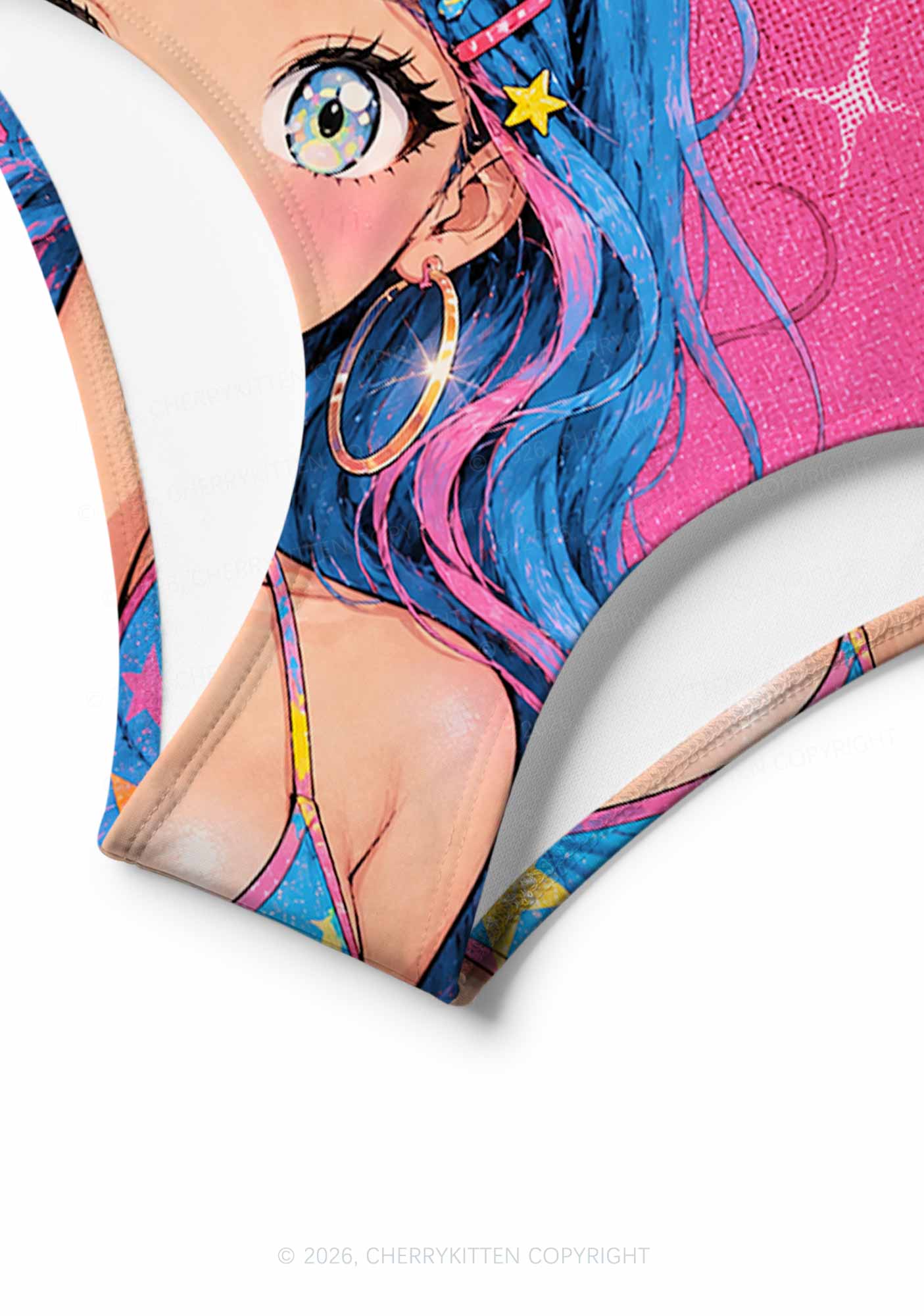 Kawaii Manga Girl Y2K Print Bikini Set Cherrykitten