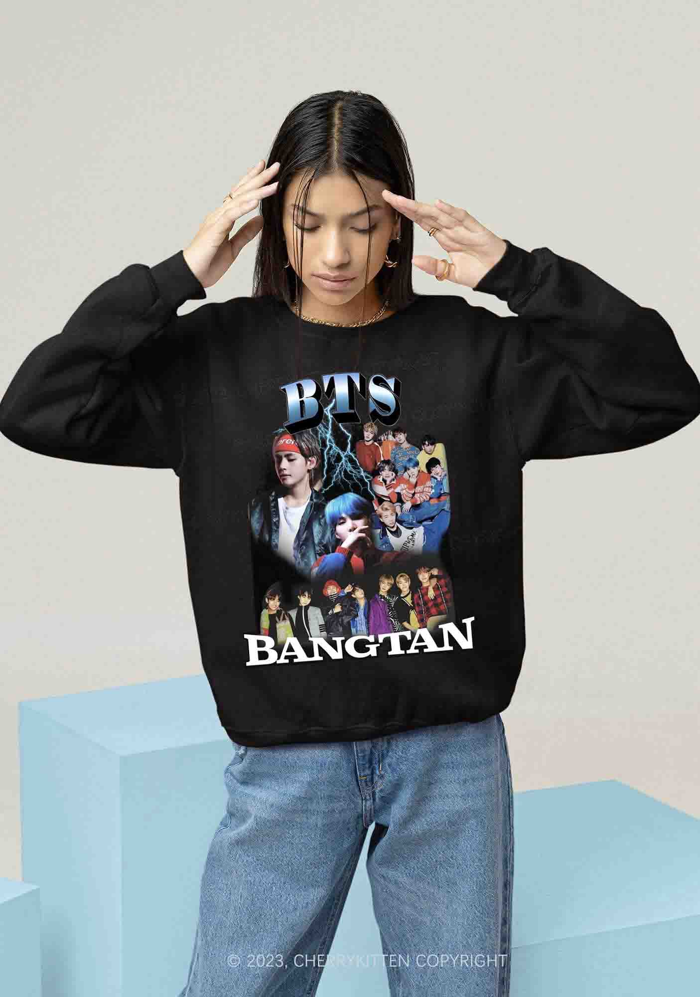 Lightning Bangtan Kpop Y2K Sweatshirt Cherrykitten